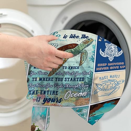 Miniatura 6 de Manta de tortuga marina, regalos de tortuga marina para mujeres, regalos de tortugas para los amantes de las tortugas, manta de cama acogedora manta