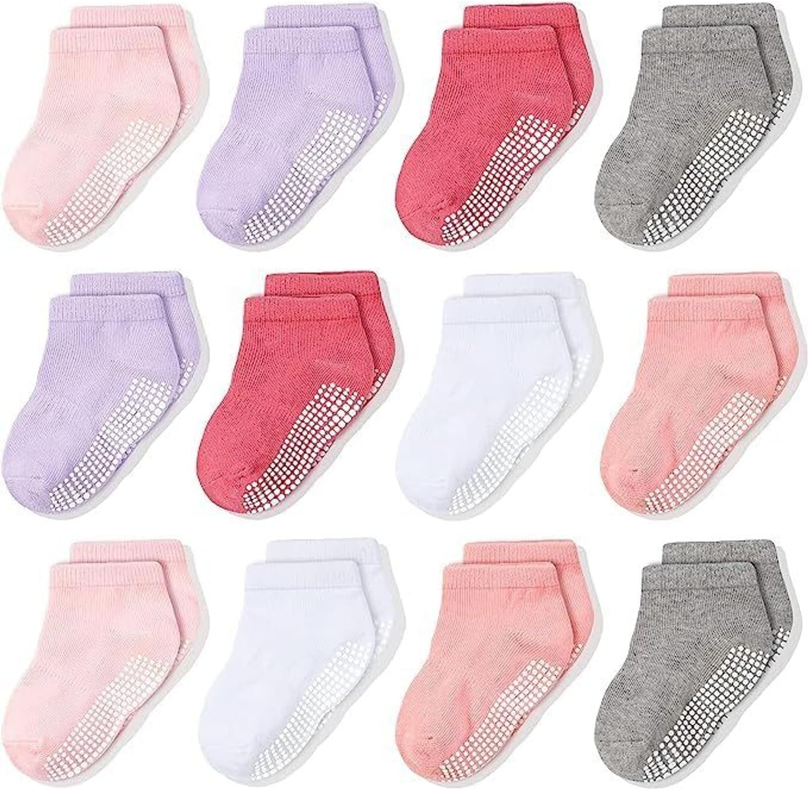 CozyWay Non Slip Ankle Baby Socks Toddler Socks with Grips Low Cut Socks for Baby Girls & Boys