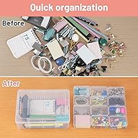 Vista 5 de Pequeña caja de almacenamiento de plástico, 39 piezas de plástico, cajas organizadoras de cuentas con tapa, mini cajas rectangulares, estuche