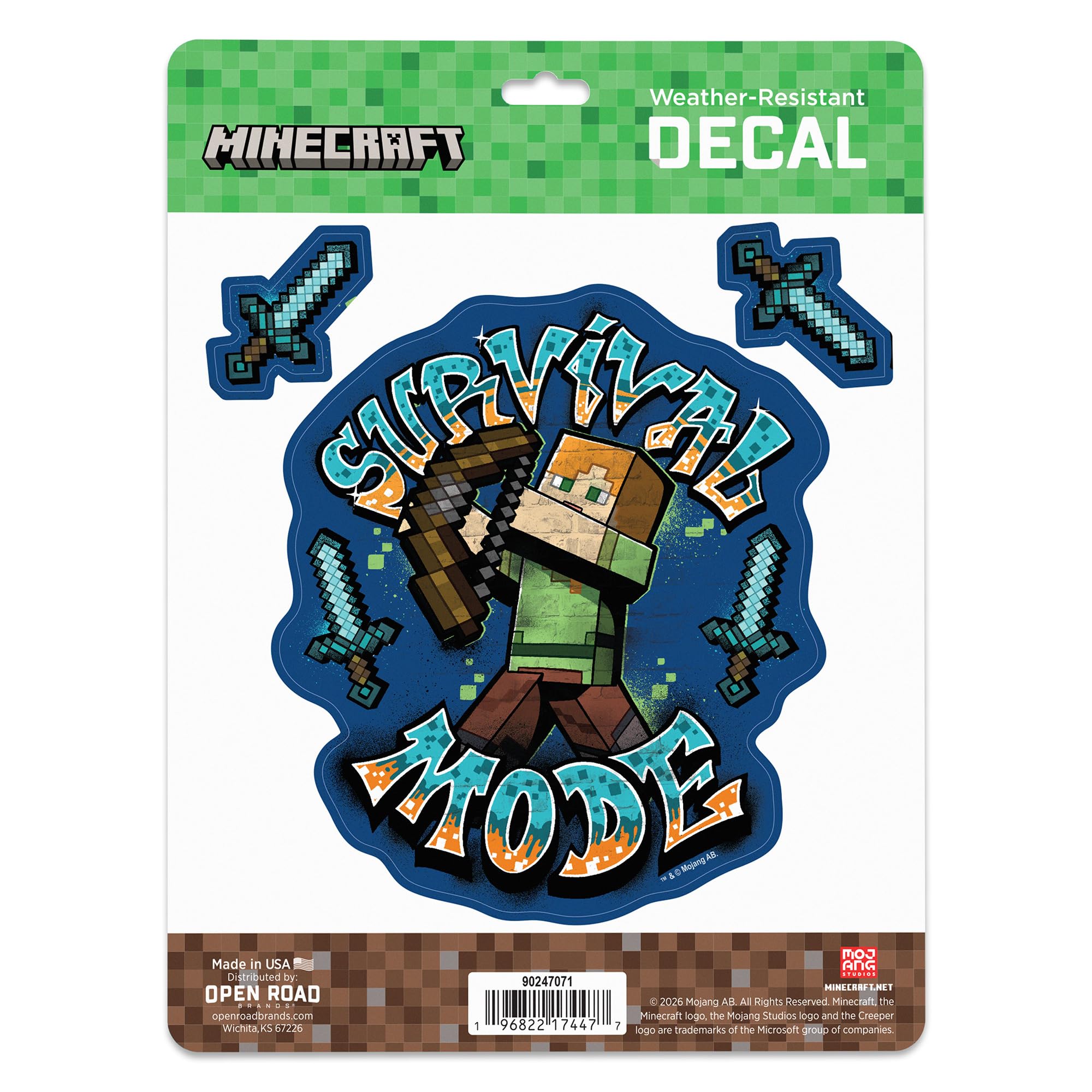 Minecraft Survival Mode Adhesive Vinyl Decal Pack