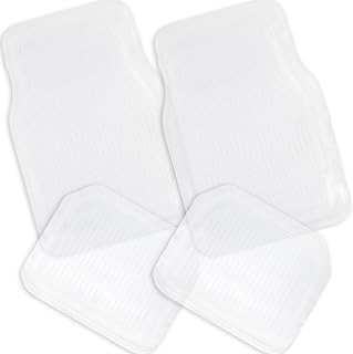 ZONETECH Clear All-Weather Rubber Floor Mats 4pc Set - Universal Fit Heavy Duty Protection for Car Interiors