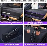 Dog Car Seat for Large Dogs up to 25 kg, Secure Car Seat Cover for Back Seat, Robust Dog Booster Seat with Back Seat Extension & Water-Repellent Dog Mattress (Black, L) - 6