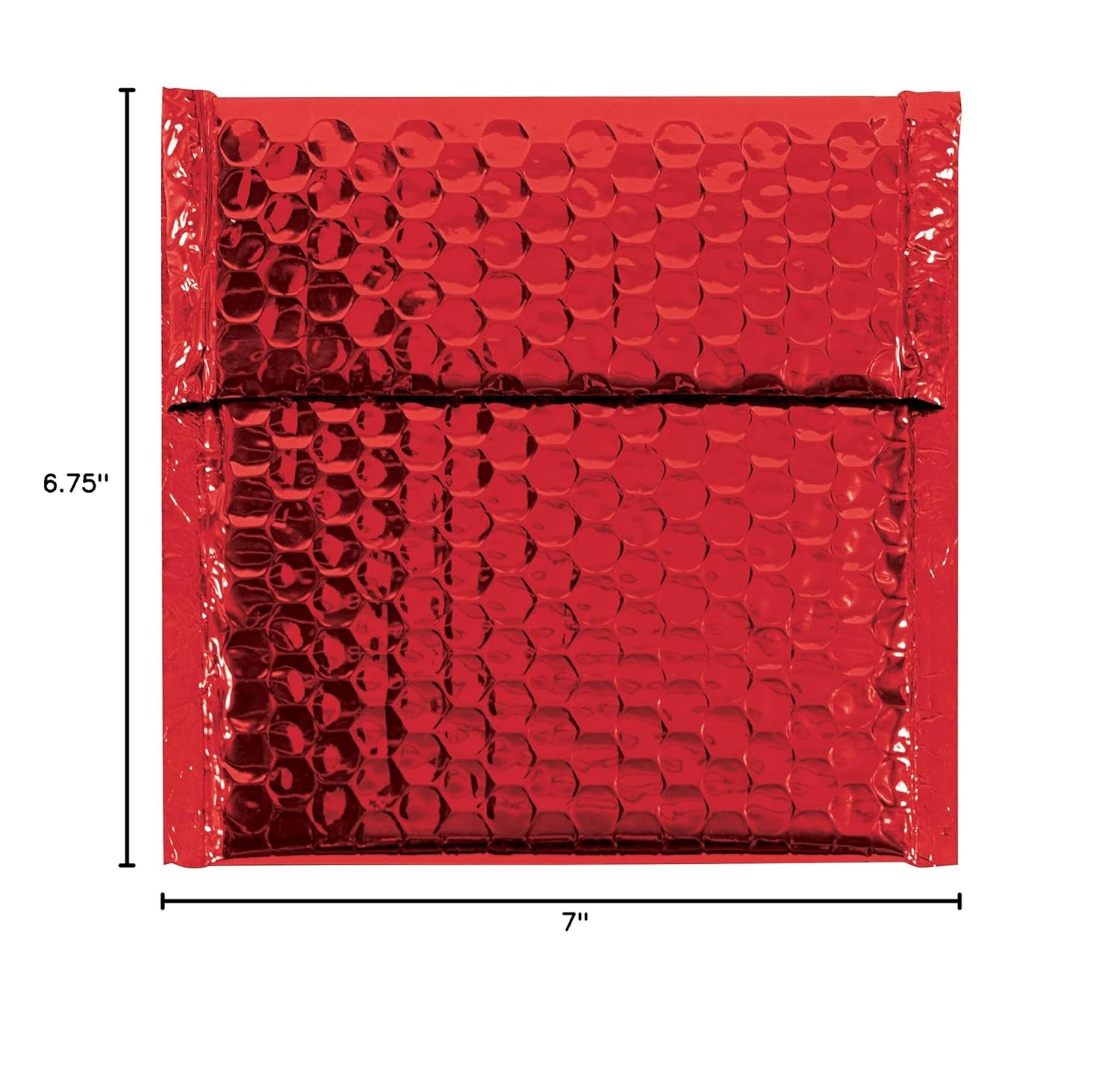 Aviditi Metallic Self-Seal Bubble Mailers, 7" x 6 3/4", Red, Pack of 72, Grab Attention When Mailing and Shipping.