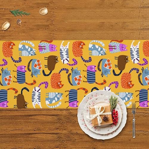 Miniatura 5 de Cats Scandinavian Style Christmas Table Runner Dining Table Decor Christmas Decorations Indoor Home Decor Christmas Table Runners Xmas Navidad