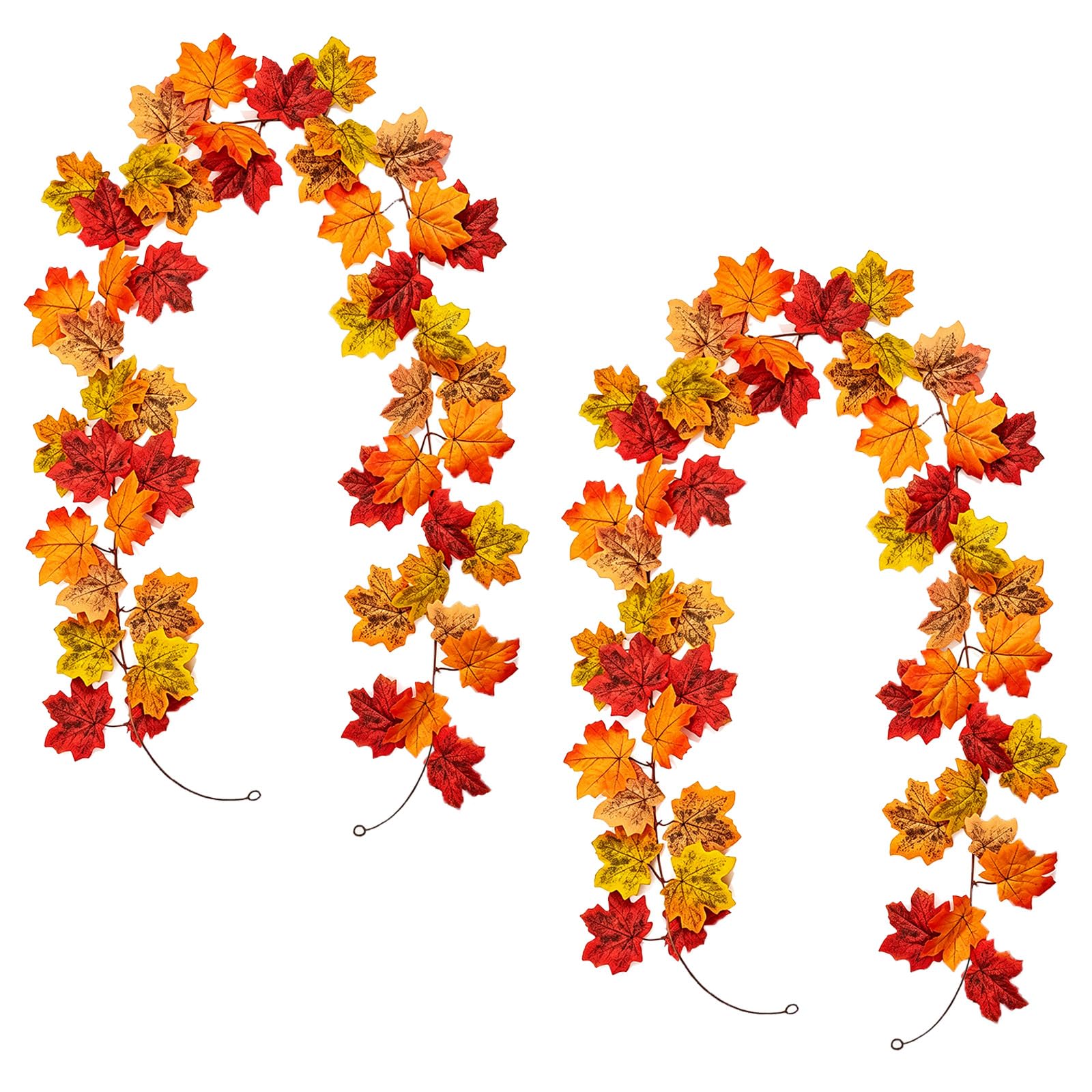 2 x 200 cm Artificial Autumn Maple Leaves Garland Autumn Decorations