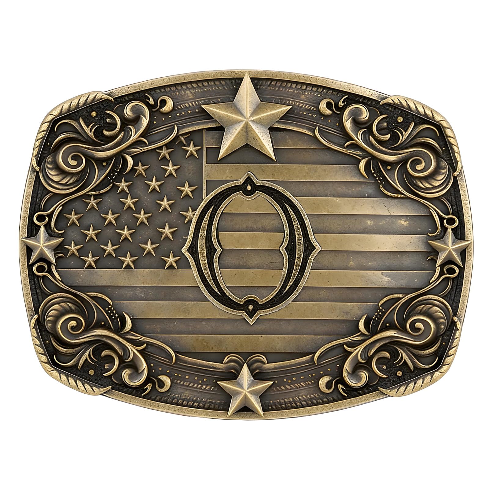 Western Cowboy Vintage Rodeo A-Z Initial Letter Belt Buckle Men