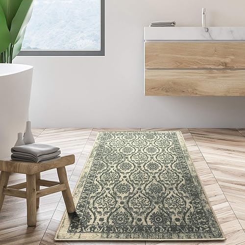 Miniatura 81 de Antep Rugs - Alfombras antideslizantes (antideslizante) 5 x 7 con parte trasera de goma floral geométrica de bajo perfil para interiores