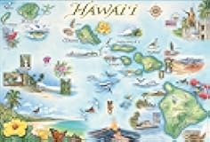Xplorer Maps Hawai'i Islands Map Poster – 24x18 Vintage-Style Lithographic Print with Soy-Based Inks – Made in USA