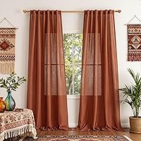 Vista 78 de MYSKY HOME Cortinas traslúcidas de 63 pulgadas de largo para dormitorio, paneles de cortina para ventana que filtran la luz, protegen la privacidad