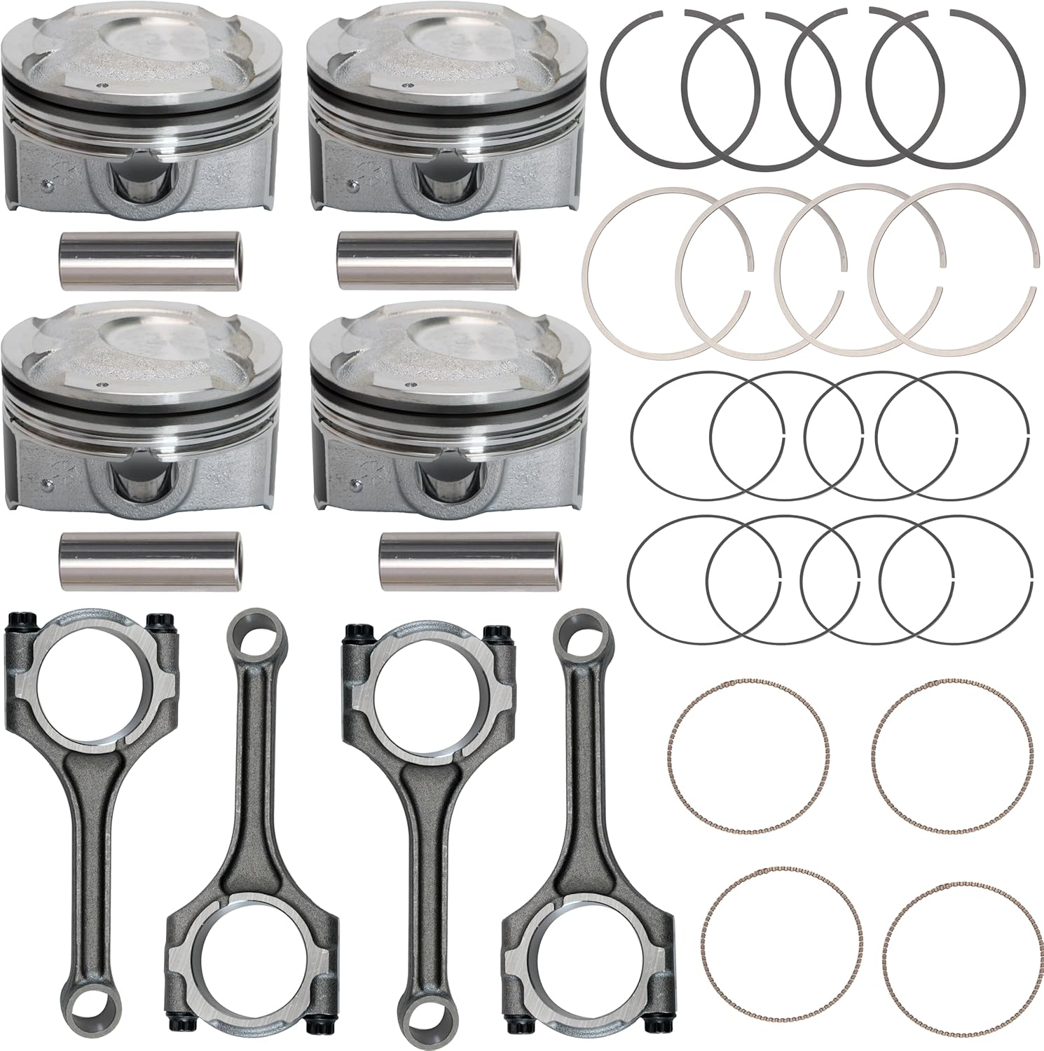 Connecting Rod Piston Kit fits for Kia Rio 1.6L DOHC 2010-2017, fits for Hyundai Accent/Veloster 1.6L DOHC 2012-2016 fit for G4FD Engine 23041-2B600, 23041-2B610