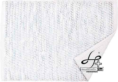 Miniatura 3 de Alfombras naturales modernas de 1.5 x 2 pies, alfombra bohemia de lana, reversible, color blanco, camino de cocina Dhurrie