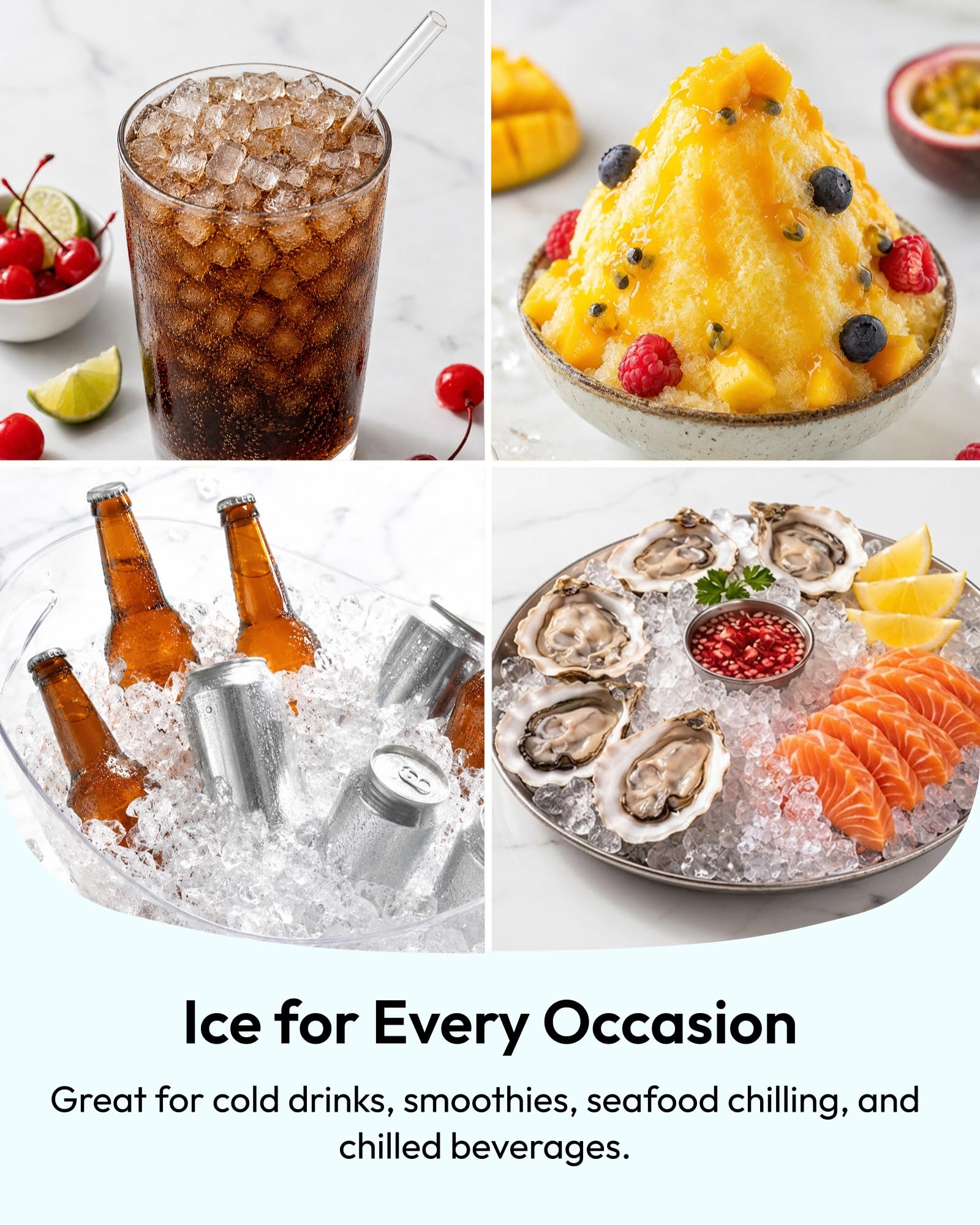 Kismile Nugget Ice Maker Countertop, 33LBS/24H Ice Machine with Soft Chewable Ice, One-Click, Self-Cleaning Function, Stainless Steel Ice Maker with Indicator Lights for Home/Kitchen(Black) thumbnail 10