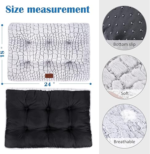 Miniatura 2 de Almohadilla para jaula de cama para perros, alfombrilla suave y esponjosa para perros pequeños, antideslizante y cómoda para jaulas de cachorros