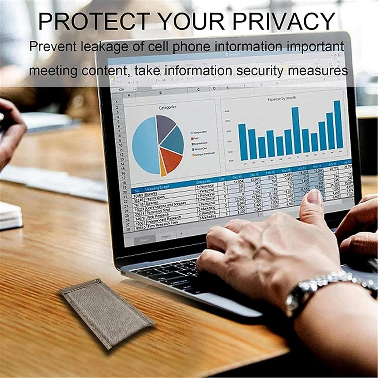 Anti-Radiation Cell Phone Bag Silver Fiber Faraday Pouch RFID GPS 5G EMF Shield Signal Blocking Bags Anti-Tracking Anti-Spying