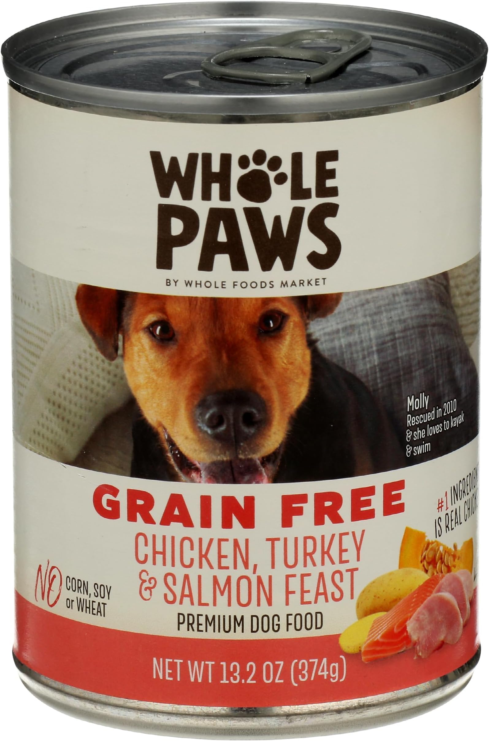 Whole Paws,Chicken,Turkey and Salmon Dog Food,13.2 Ounce,(Pack of 5)