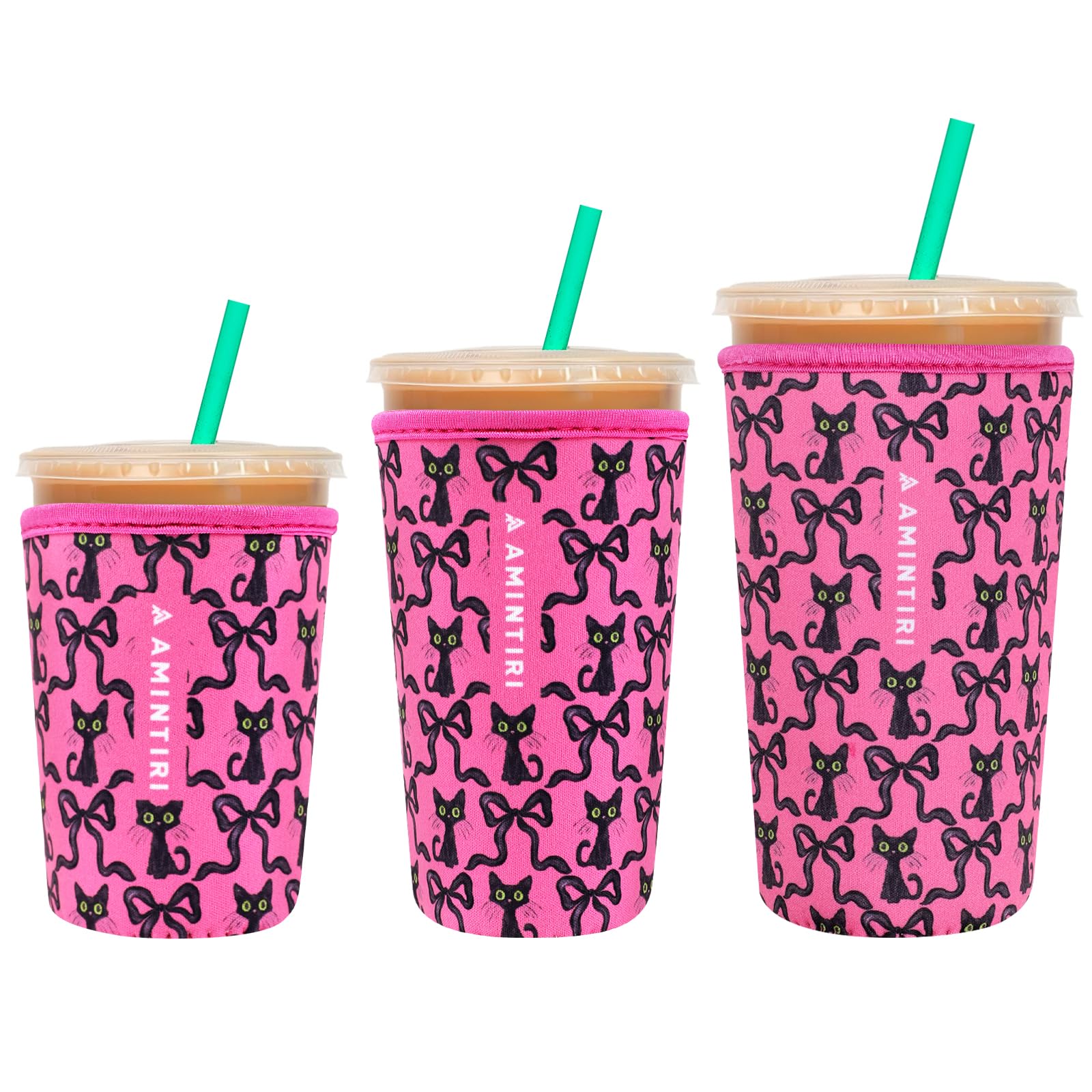 Amintiri Reusable Insulator Neoprene Sleeve for Iced Coffee &amp; Cold Soda
