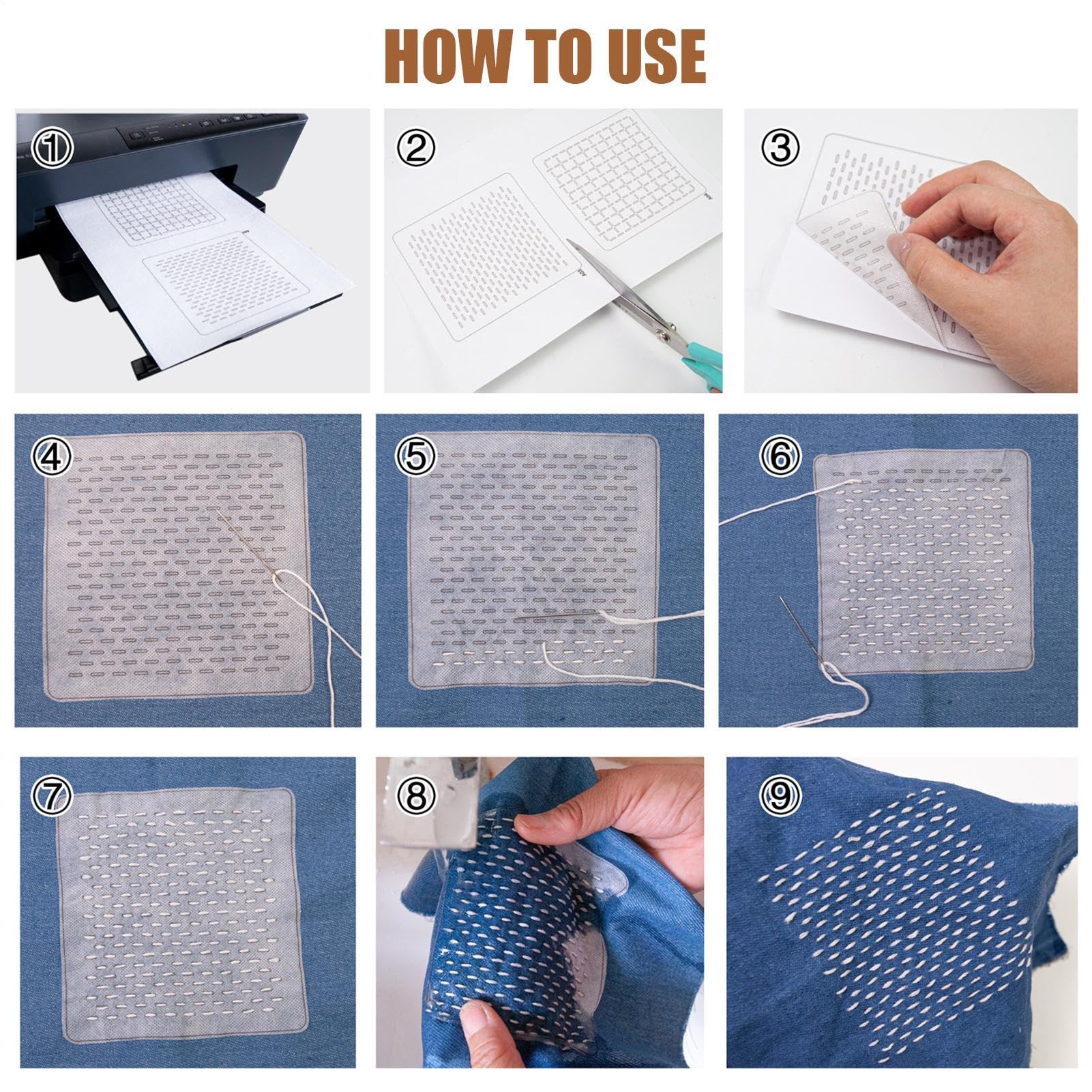 Amazon | 刺し子キット | 刺し子ステンシルキット |水溶性刺繍転写