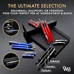 Wordsworth et Black Stylo de roller - Stylo de luxe - Tous Black Laque Finition, Recharge d'encre, Cadeau rechargeable pour les hommes & Femmes, écriture professionnelle, stylos Nice et Fancy et pour le travail