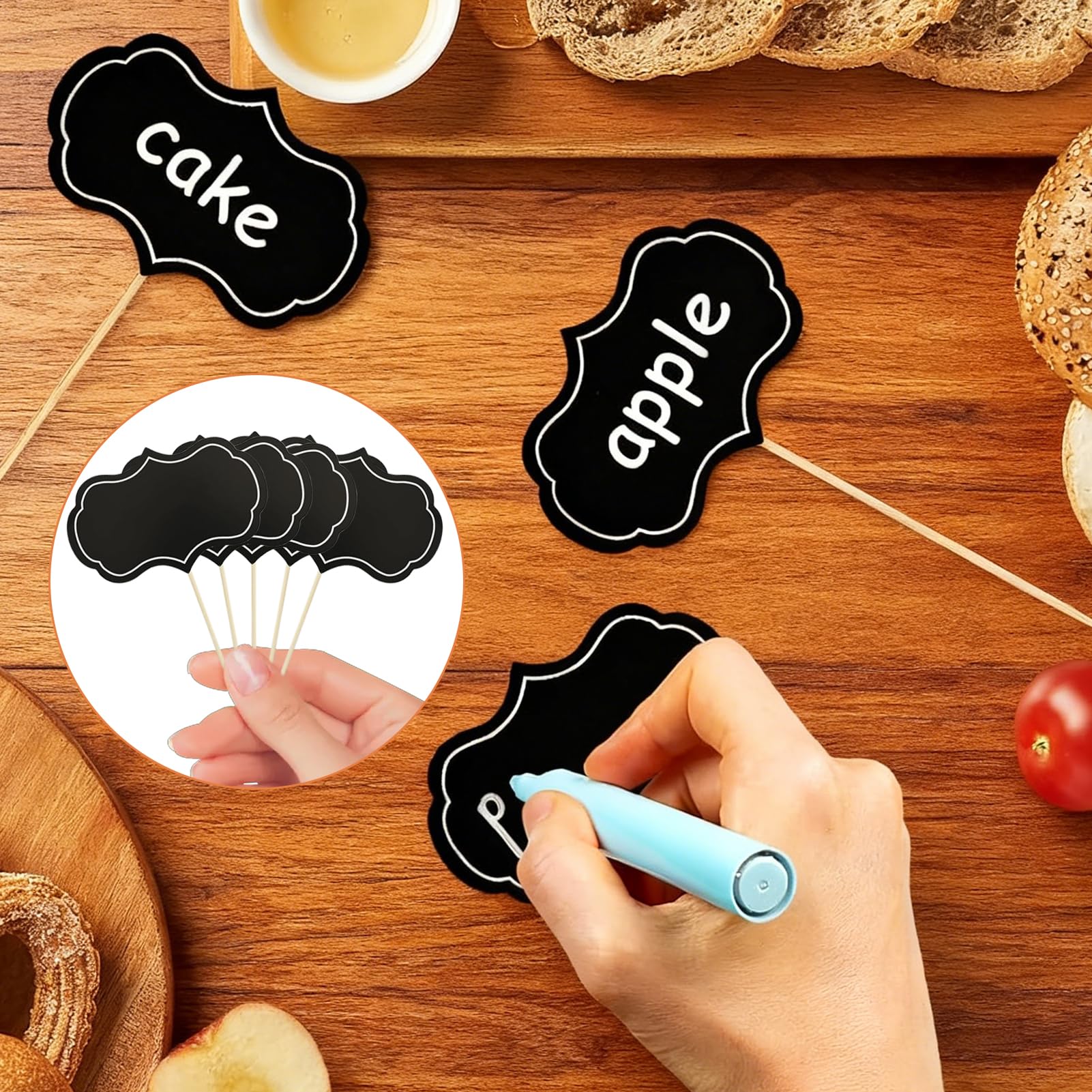 56 pezzi di cartelli per buffet, bandierine da scrivere, cartelli per buffet, per tutti i tipi di eventi, festa, torte, decorazioni per alimenti, buffet, indicatori per formaggi, cartellini dei prezzi