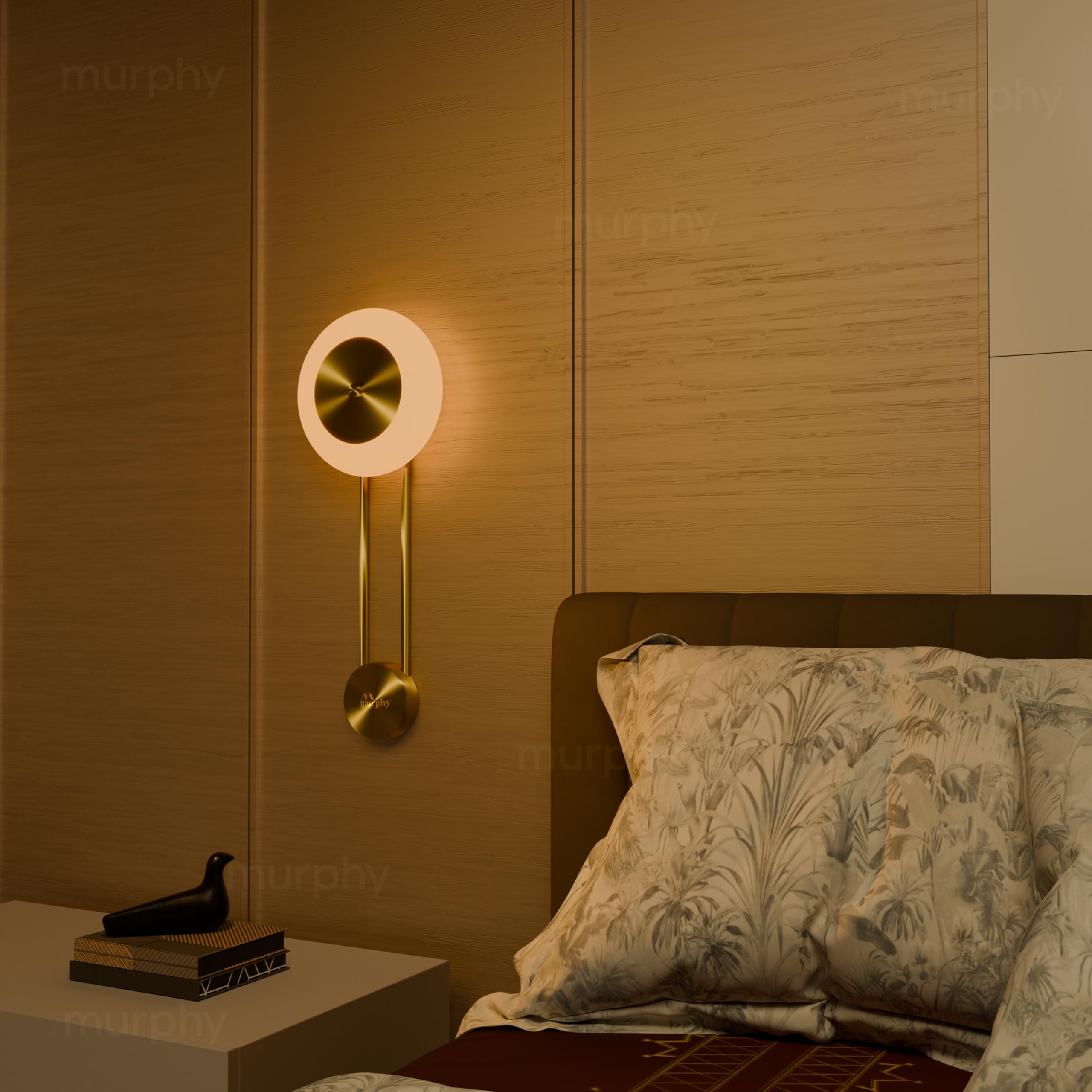 Murphy Modern Golden Finish Clock Style Pendant Wall Light – Luxury Hanging Light with 3in1 Colour Changing Function 2 Years Warranty Pack of 1