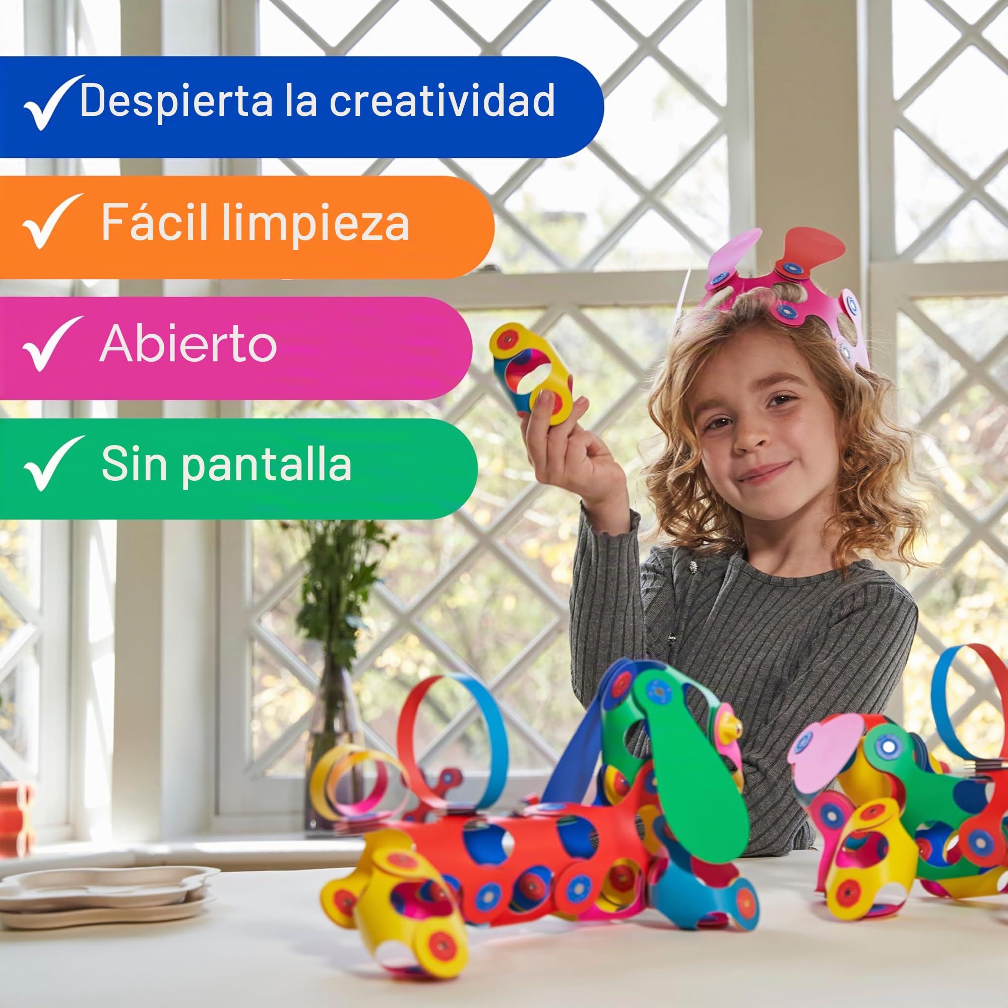 Clixo 42 Piezas – El Juguete magnético Flexible, Duradero, Que impulsa la imaginación, diseño Modular para Horas de Juego Stem, Juguete magnético Experiencia en Cualquier Lugar de 4 a 8 años.