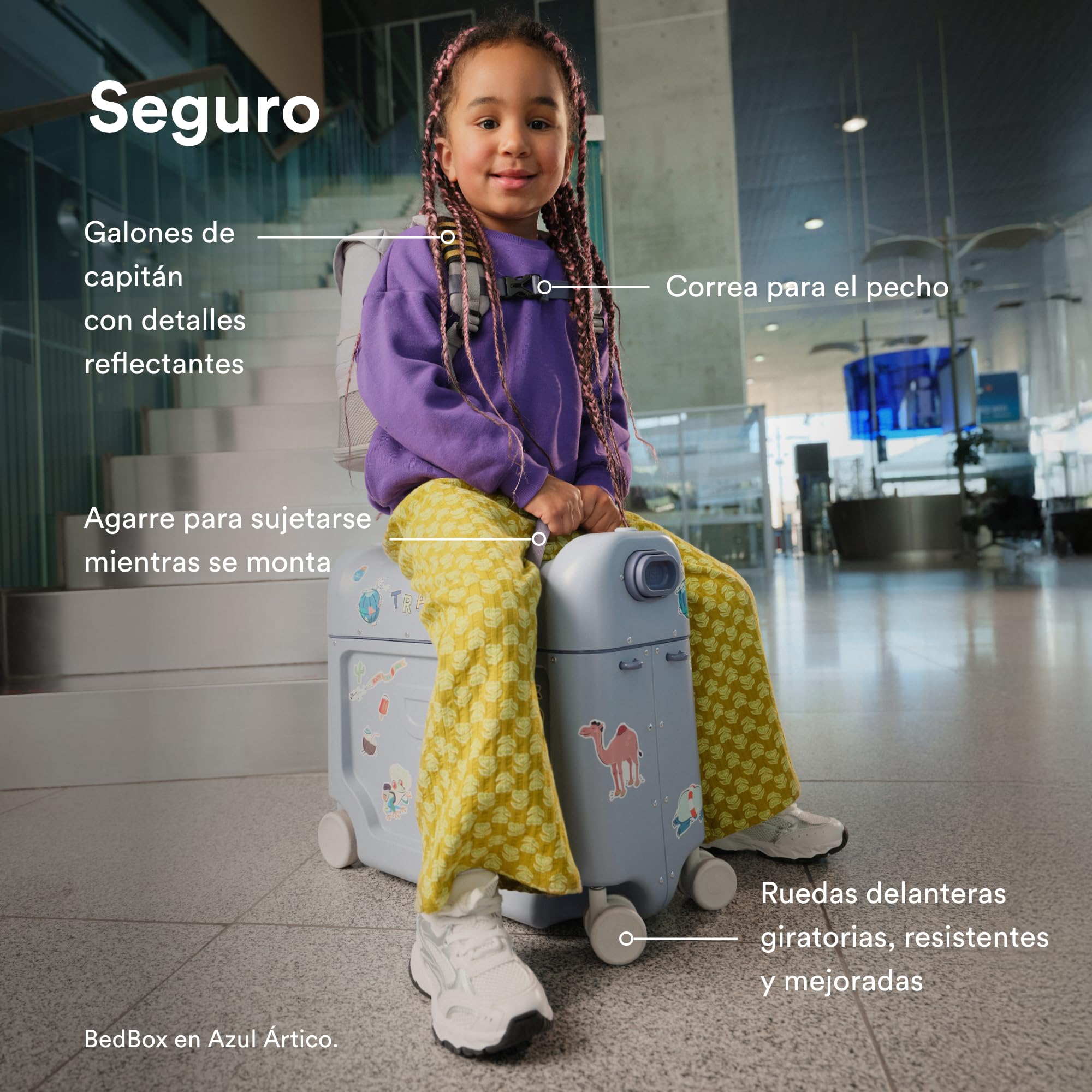 Stokke JetKids Pack de Viaje - Incluye Maleta Montable BedBox y Mochila - Ideal para Niños de 2 a 7 Años (hasta 35 kg)
