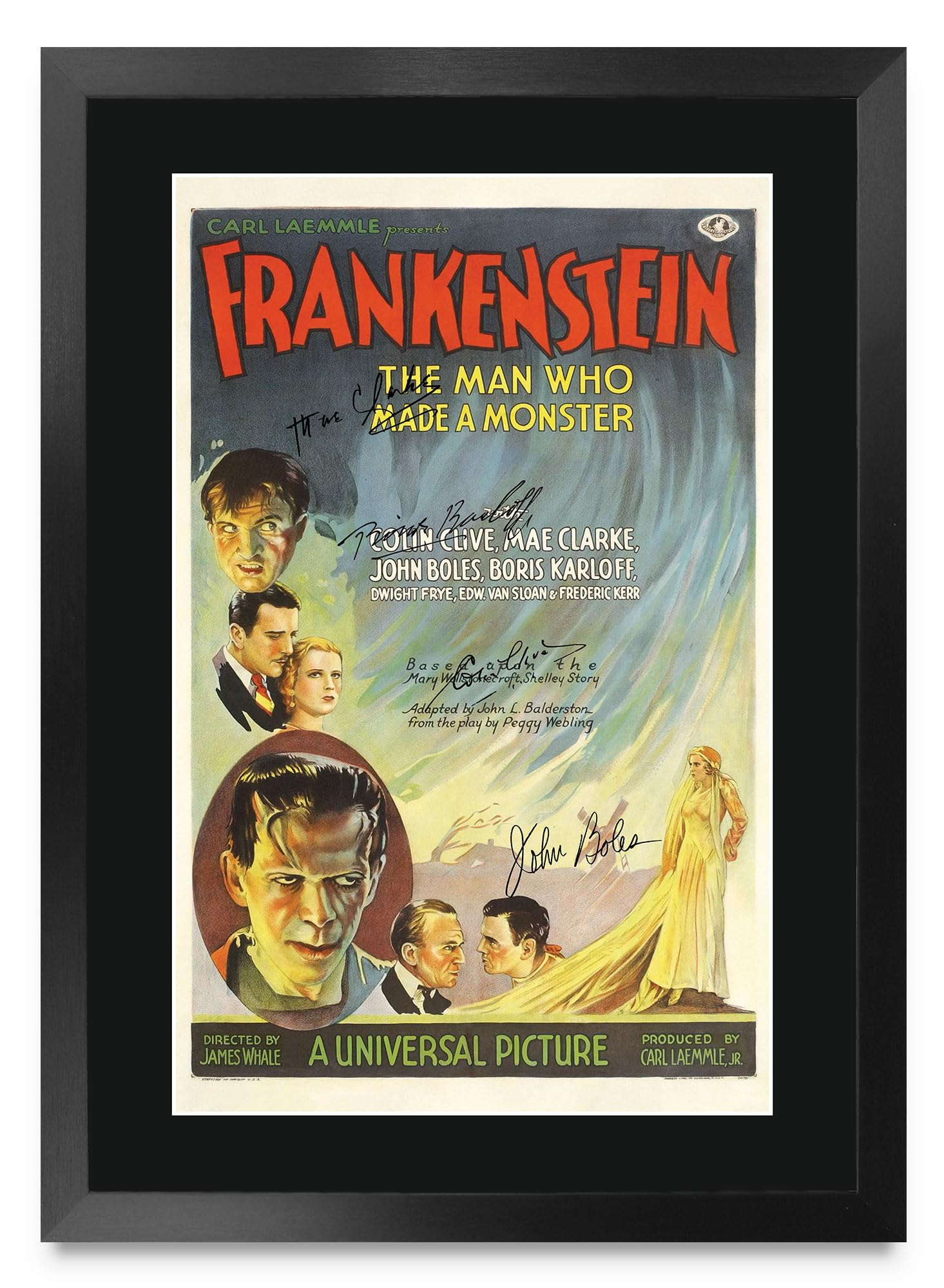 Cartel de Frankenstein enmarcado A3 para decorar tu sala de cine en casa 8