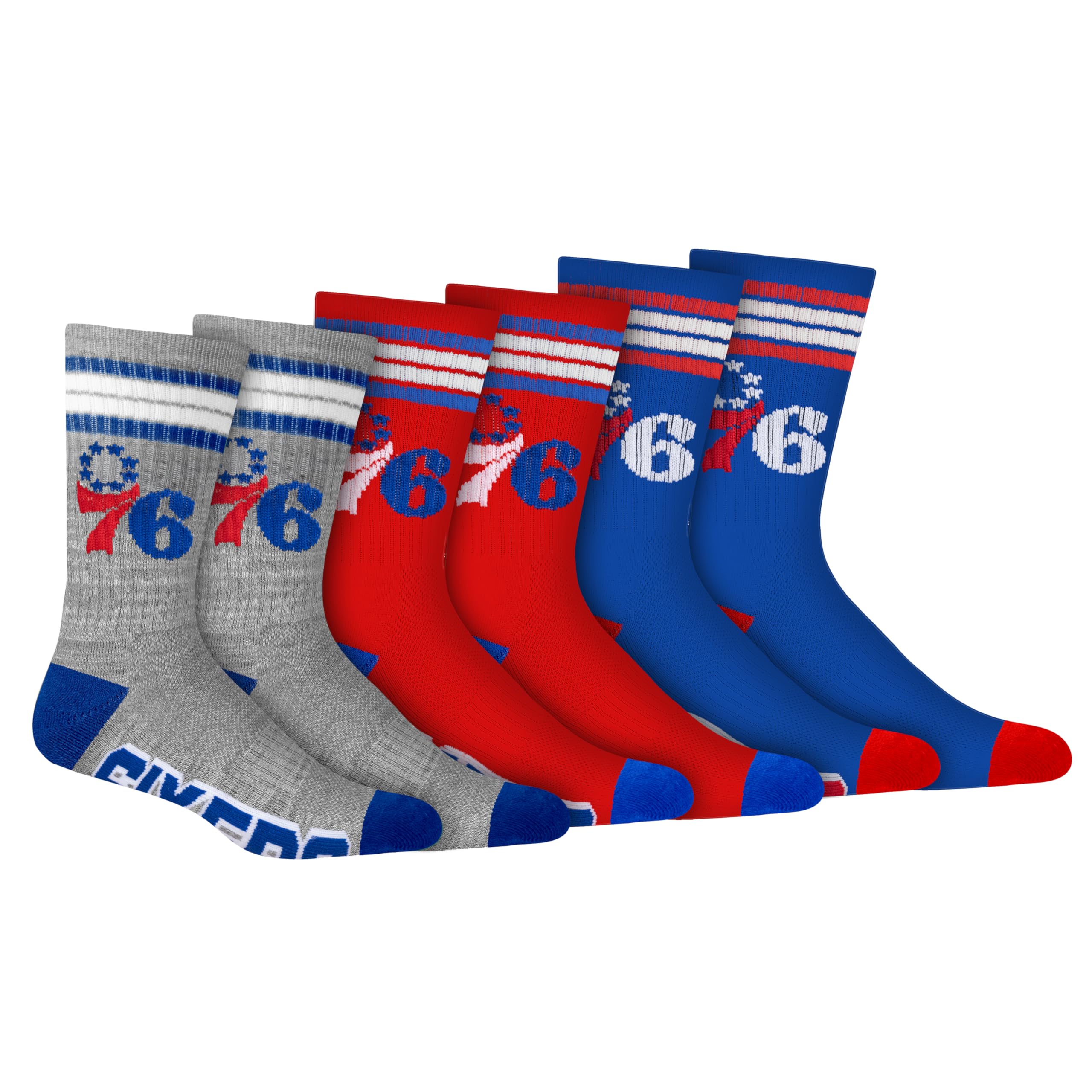 Ultra Game NBA Men's Athletic Cushioned Secure Fit Team Crew Socks - 3 Pack