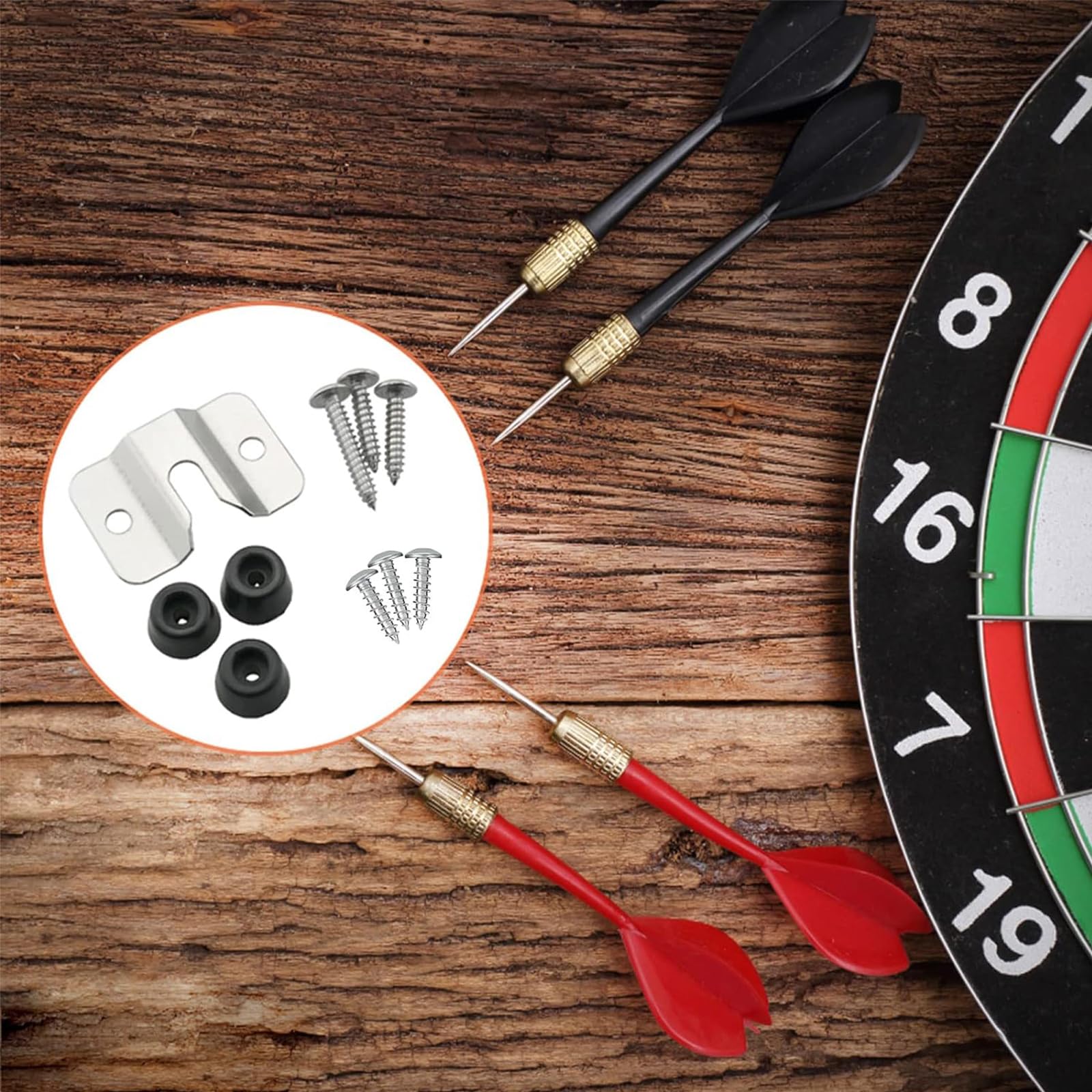 Staffa per freccette, kit per appendere le freccette, supporto per freccette, kit di fissaggio per freccette, ganci per staffa di montaggio a parete per appendere il set di ganci a vite, set