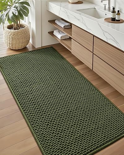 Miniatura 21 de Color&Geometry Alfombras de baño de felpilla ultra suave, parte trasera de goma antideslizante, lavable a máquina, súper absorbente, para baño,