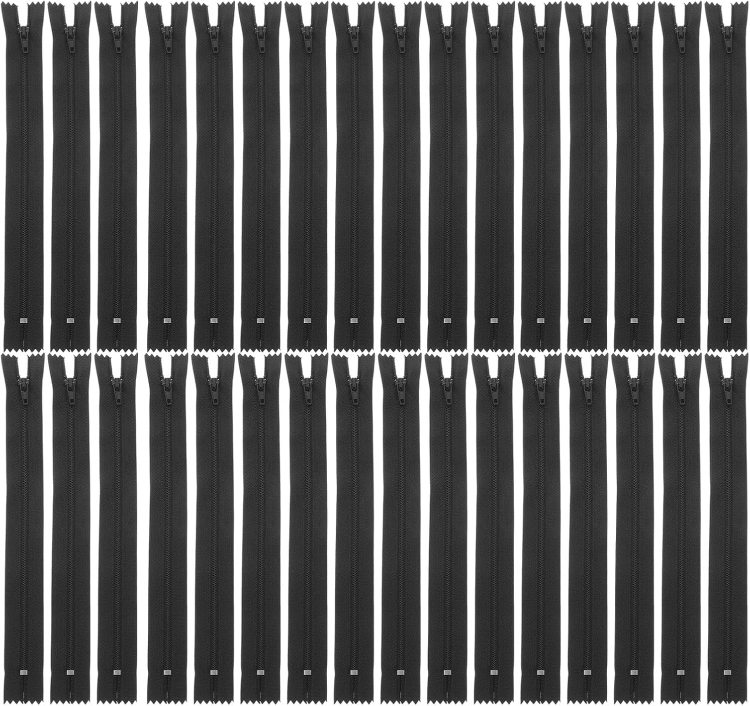 FELTECHELECTR 200pcs Black 20cm Self-Locking Nylon Invisible Zippers for Sewing Clothes Tailor Craft Making Replaceable Garment Fasteners
