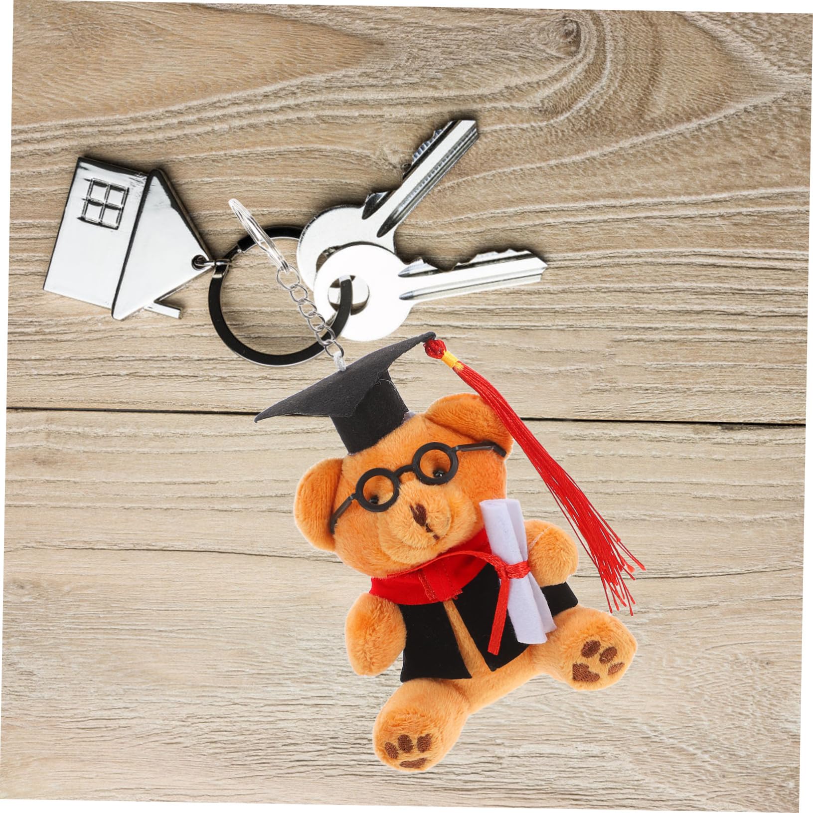 GLEAVI Portachiavi Orsetto Di Peluche Con Berretto Per Laureati Portachiavi Forma Di Animale Forma Di Orsetto Per Regali