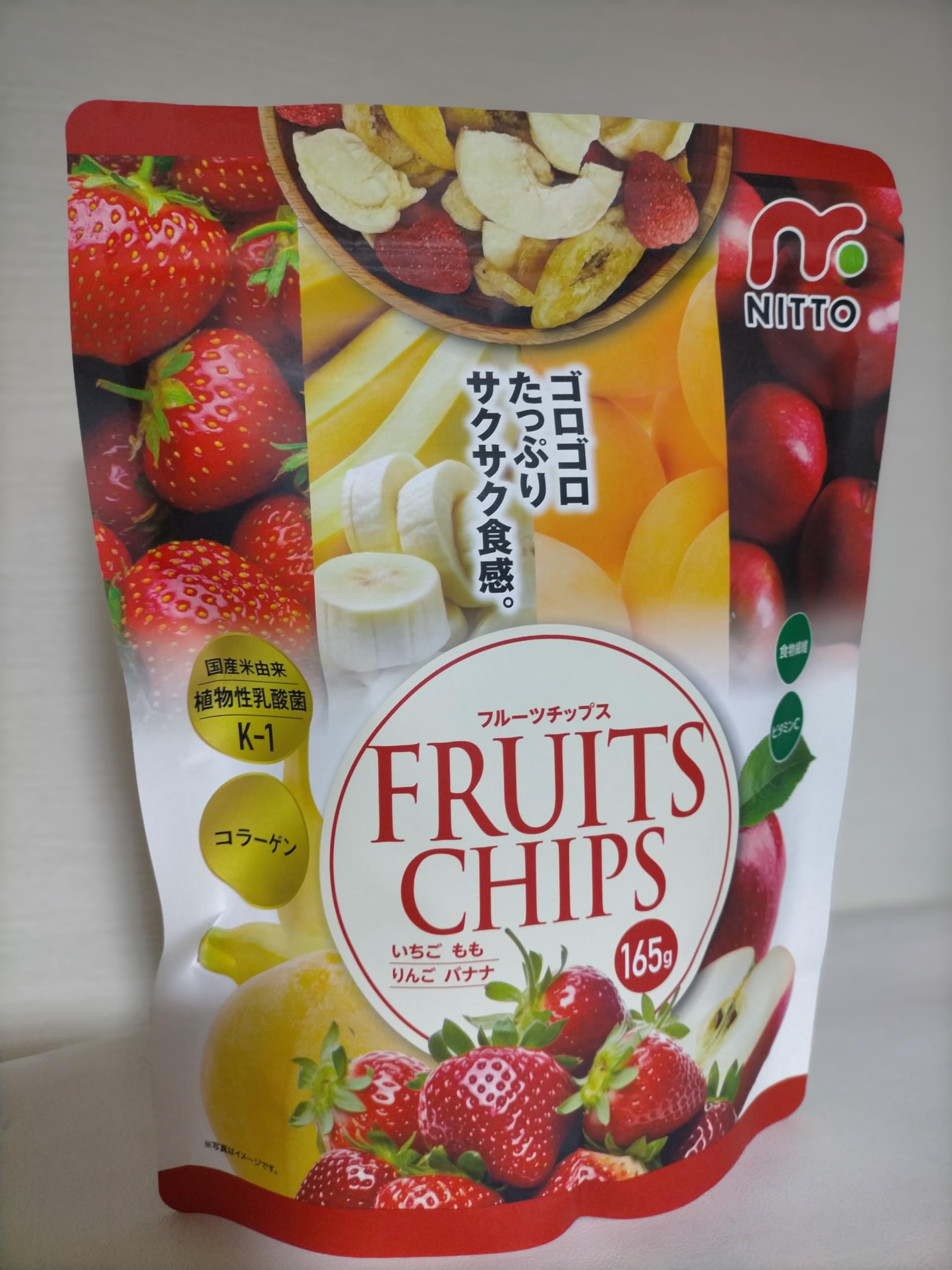 Amazon.co.jp: NITTO FRUITS CHIPS フルーツチップス165g/袋 いちご も