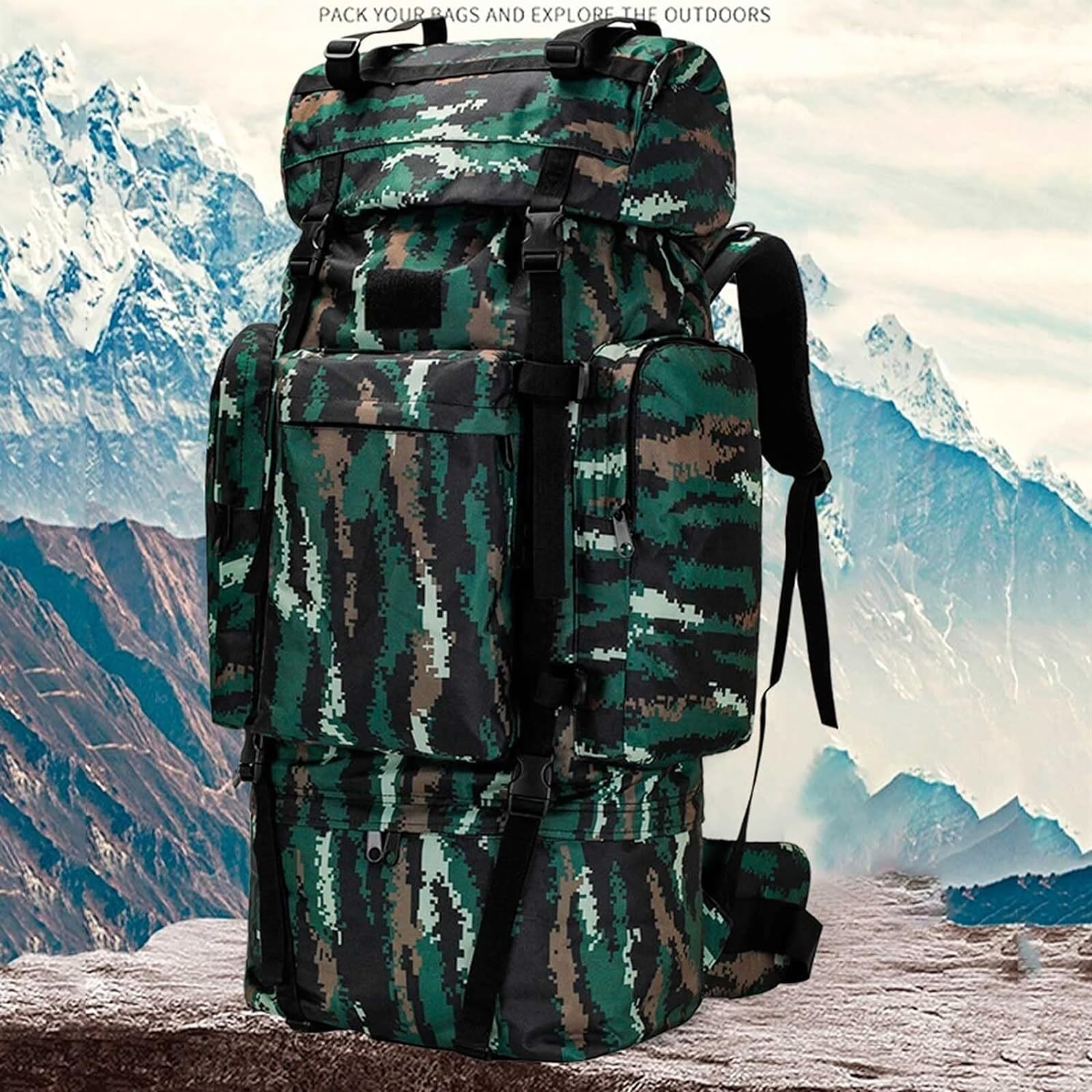 Trekking Zaino da Viaggio Zaino Grande Impermeabile Da 110 Litri Per Escursionismo All'aperto, Campeggio, Trekking, Caccia Zaino Leggero