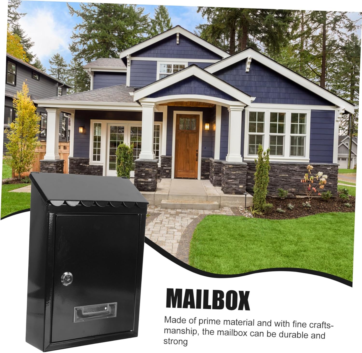 Vintage Wall Mount Mailbox Lockable Metal Post Box for Outdoor Use Durable Construction for Home Office Decor Space Saving Suggestion Box