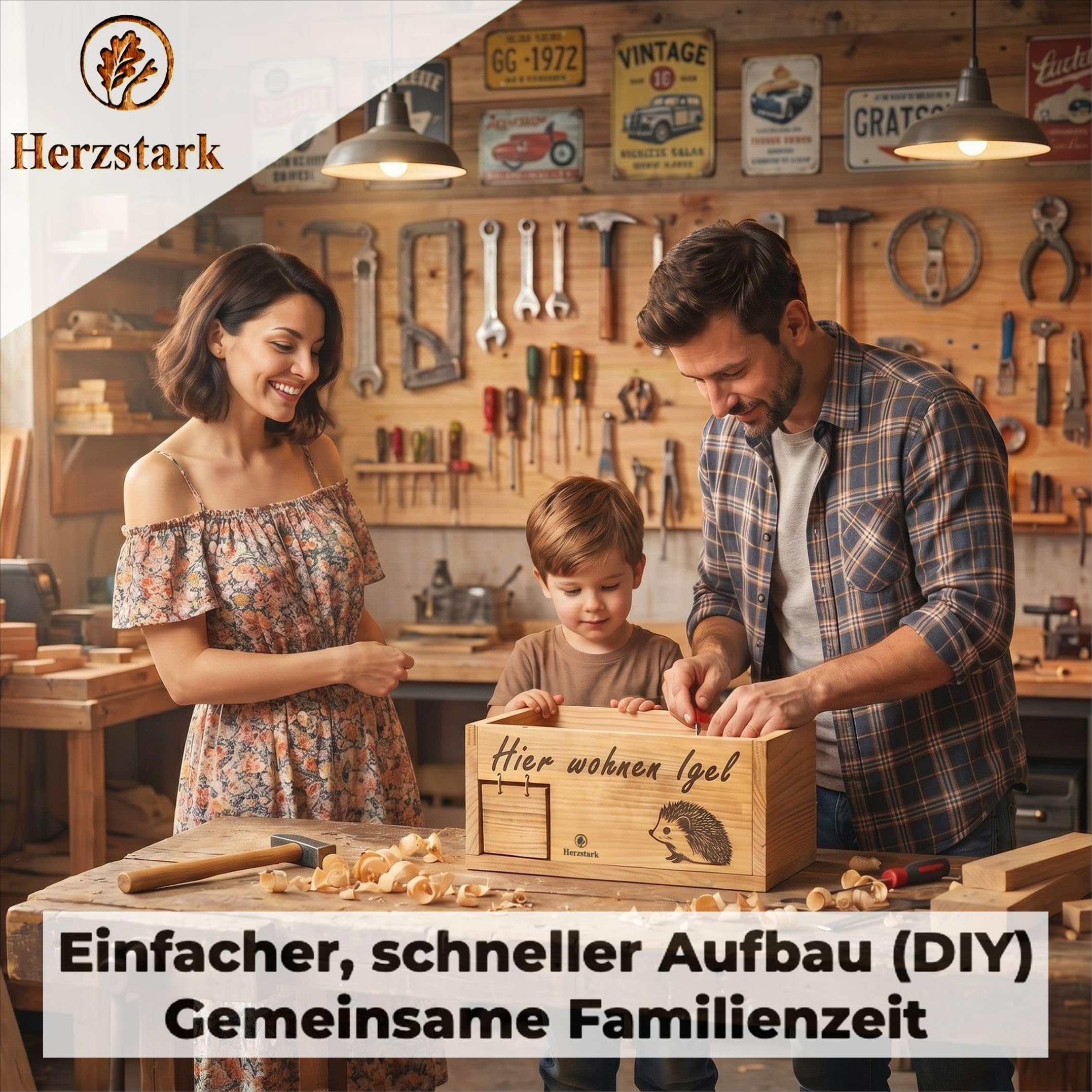 Igelhaus Winterfest Douglasien-Vollholz mit Labyrintheingang Rattenklappe