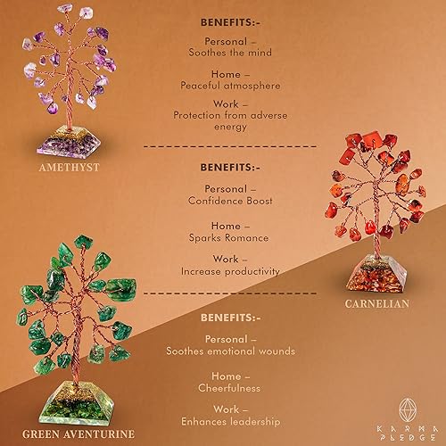 Miniatura 4 de Árbol de la vida de cristal con 7 cristales curativos de chakras y piedras para energía positiva, regalos de buena suerte para mujeres y hombres,