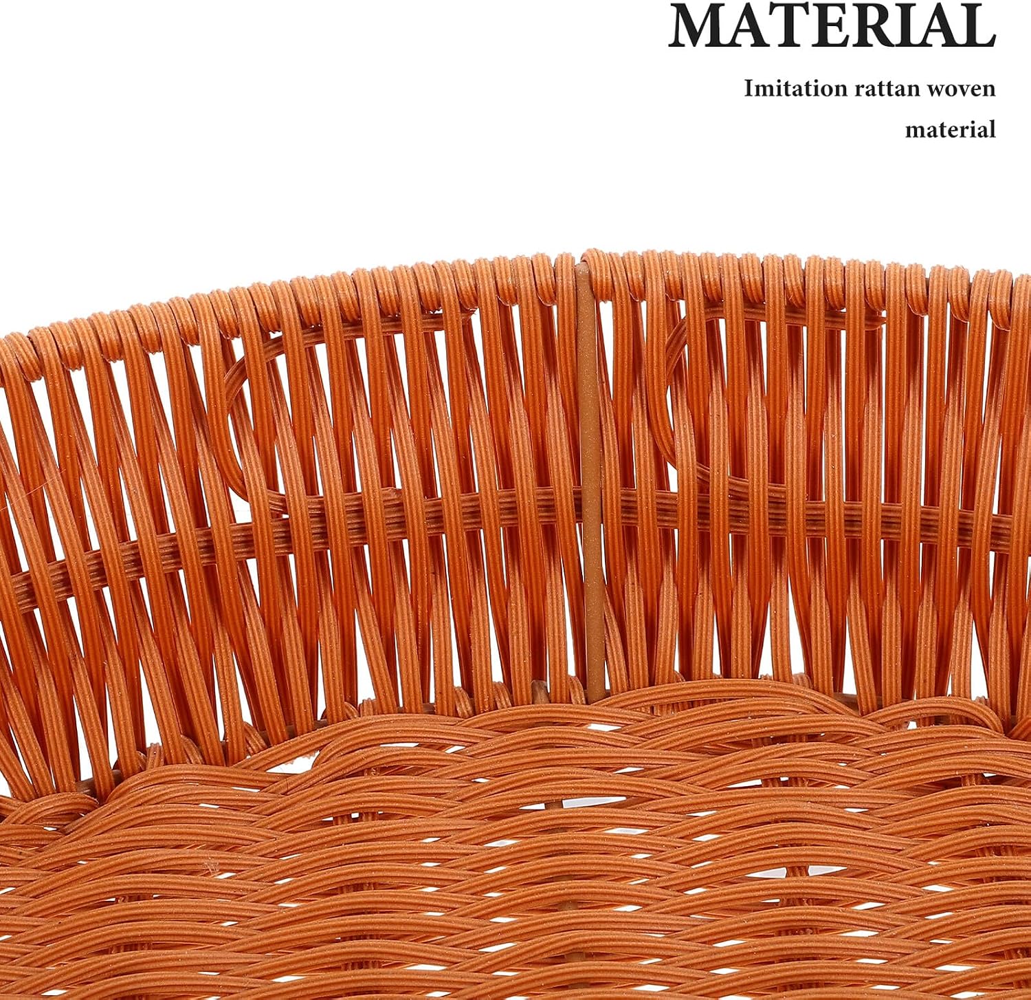 Uonlytech Woven Bread Basket 40x8cm Plastic Handwoven Fruit Storage Tray Kitchen Countertop Serving Basket for Household Use