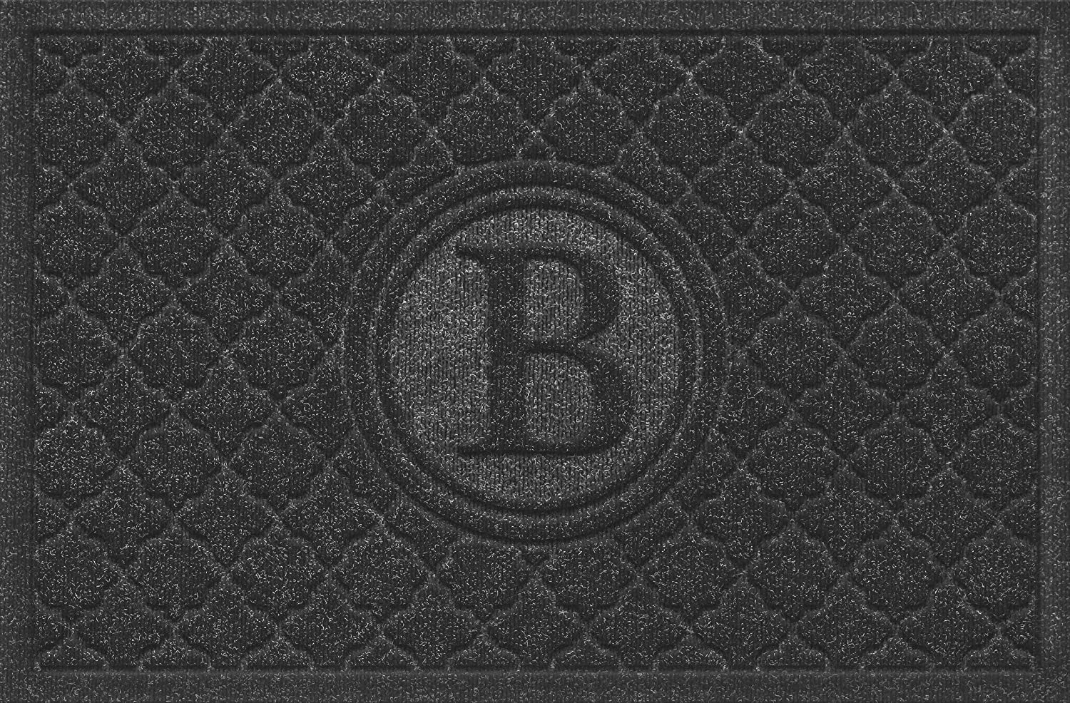 Bungalow Flooring Monogrammed Waterhog Door Mat, 2' x 3', Made in USA, Customizable Decorative Floor Covering, Skid Resistant, Indoor/Outdoor,
