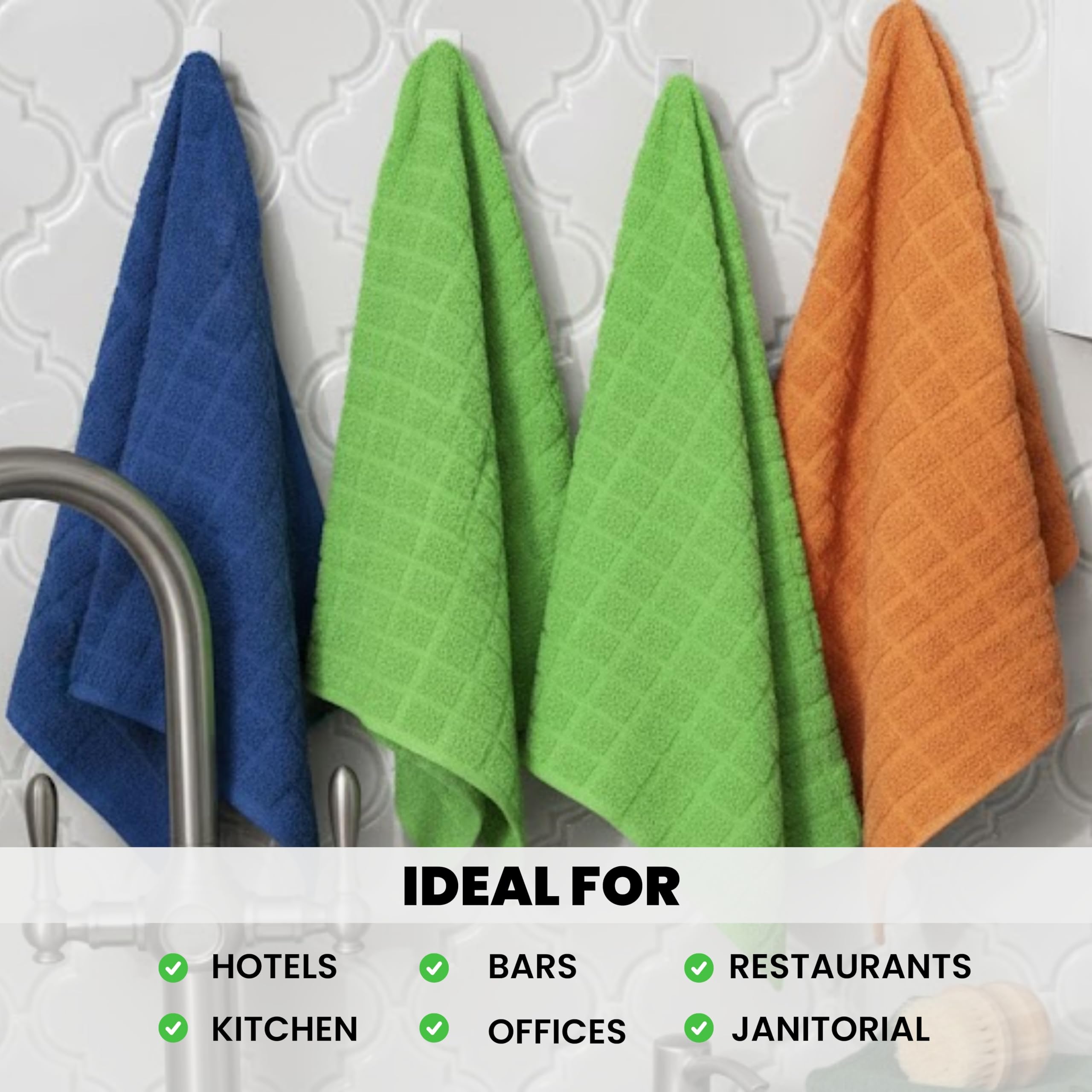 Kitchen Towels Set of 12 (15x25 Inch) – Cotton Dish Towels, Super Absorbent & Soft Kitchen Hand Towel, Dish Towels, Tea Towels & Bar Towels for Kitchen Drying & Cleaning