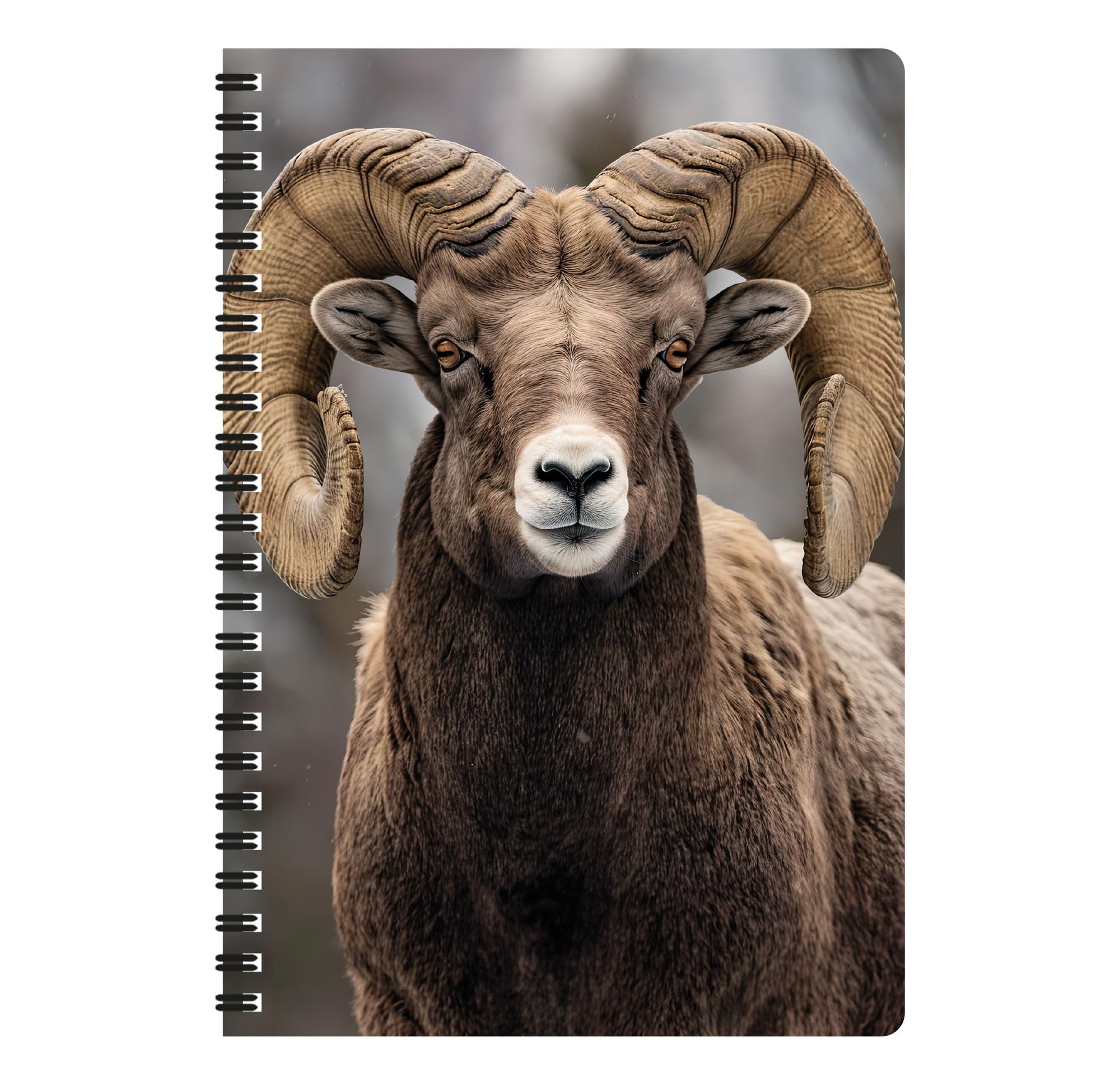 3D LiveLife A5 Notebook - Bighorn Sheep from Deluxebase. Spiral Bound Lined Notebook with 80 Recycled Pages, 3D Bighorn Sheep Art Notebooks for Work, Gifts and School Supplies, (21 x 14.5 cm).