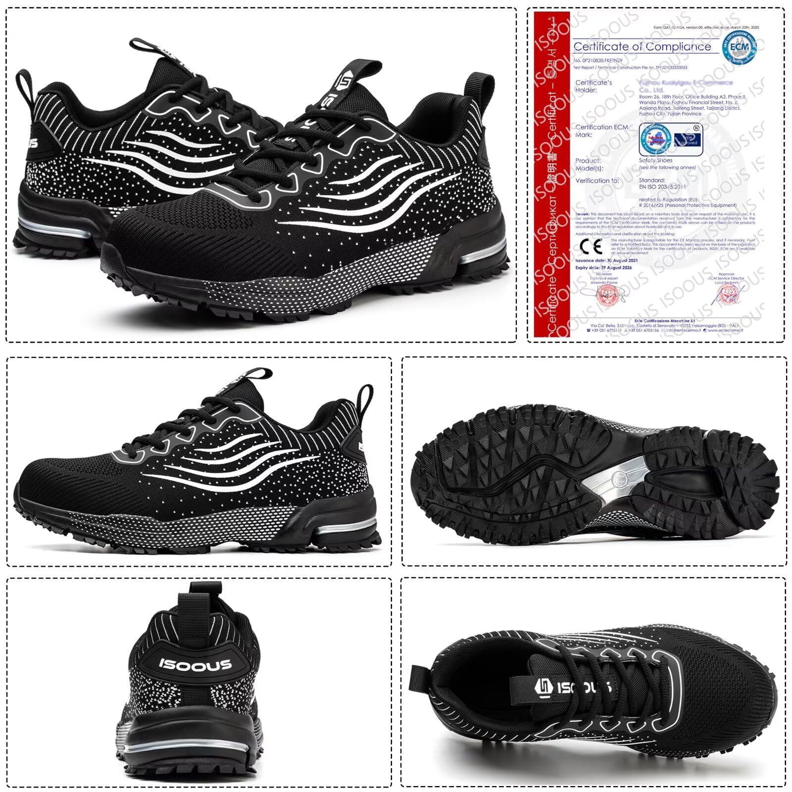 Scarpe Antinfortunistiche Uomo Donna Scarpe da Lavoro Leggere Traspiranti Scarpe da Cantiere con Punta in Acciaio