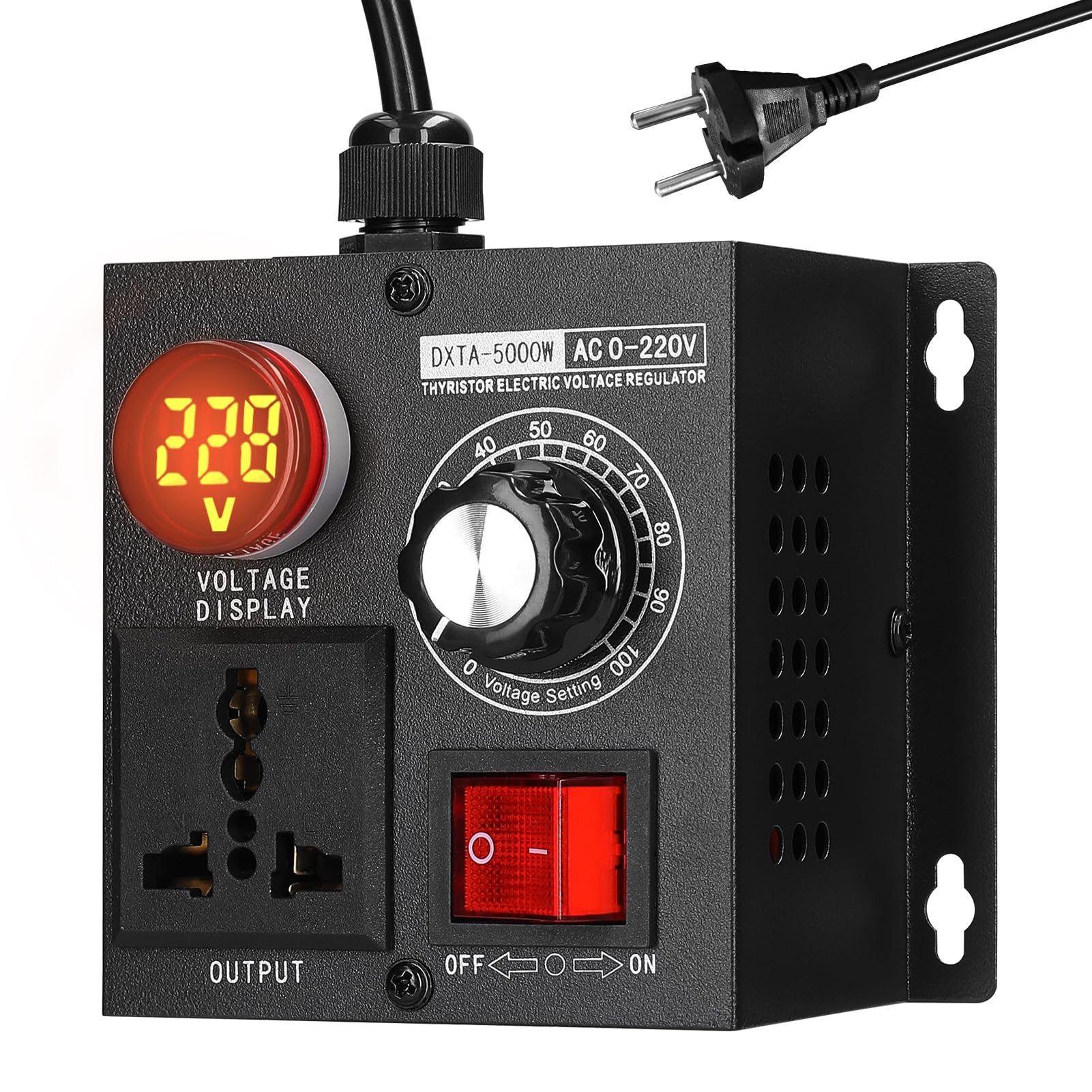 Ubervia® Voltage regulator,AC220V 5000W Stepless Voltage Regulator Portable Variable Monophase Voltage Controller Temperature Speed Light Adjuster (B0CZSYWX44) Amazon Price History, Amazon Price Tracker
