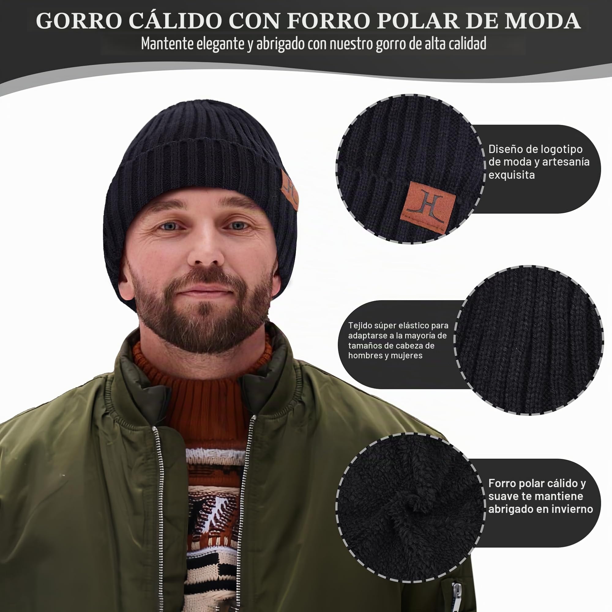 Bequemer Laden Hombres Invierno Gorro Termicos Bufanda Larga Guantes Tactiles Conjunto Punto Regalo Hombre Mujer