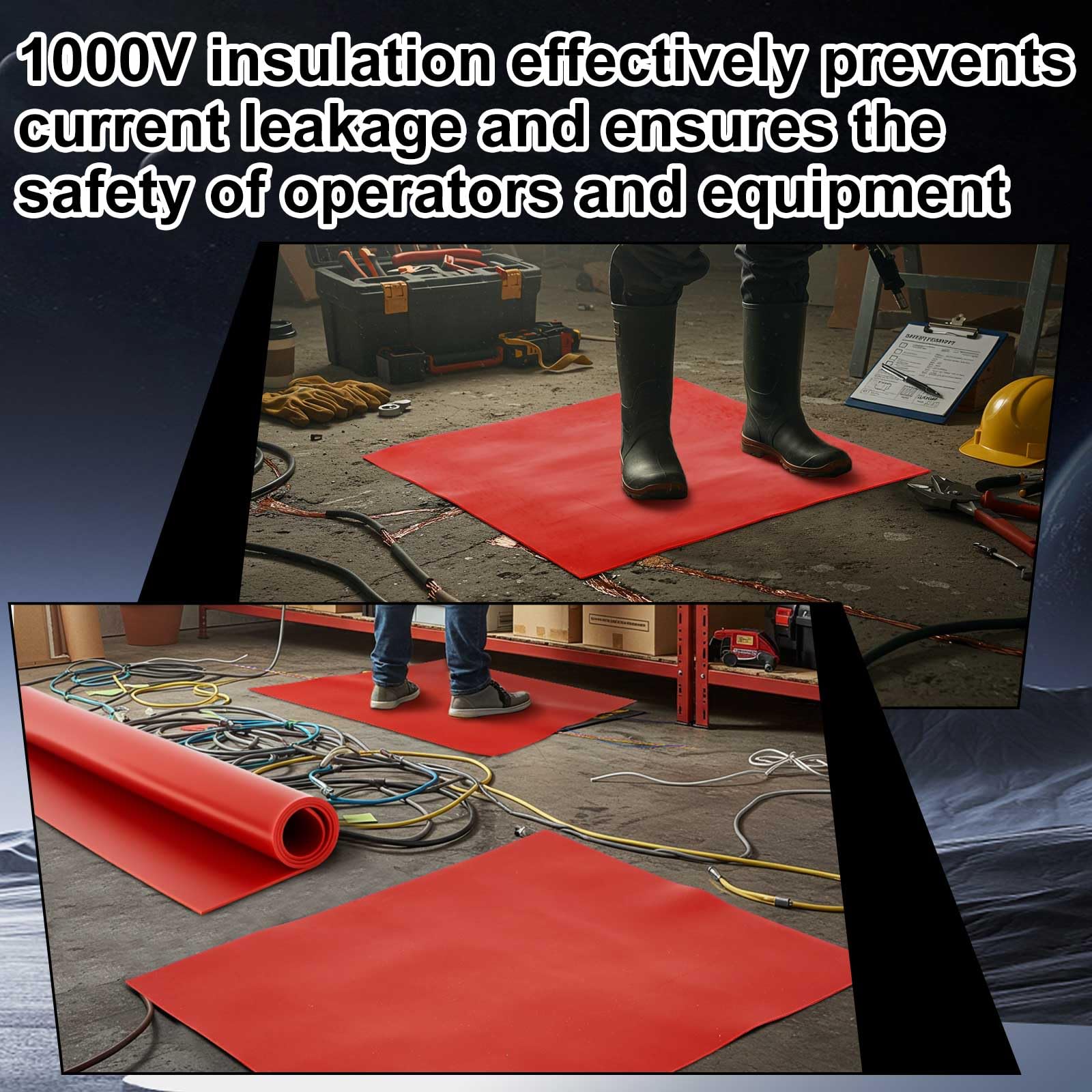 2 Pcs 20" x 20" Insulated Rubber Mat, Electrical Safety Rubber Mat — Amazon image 5