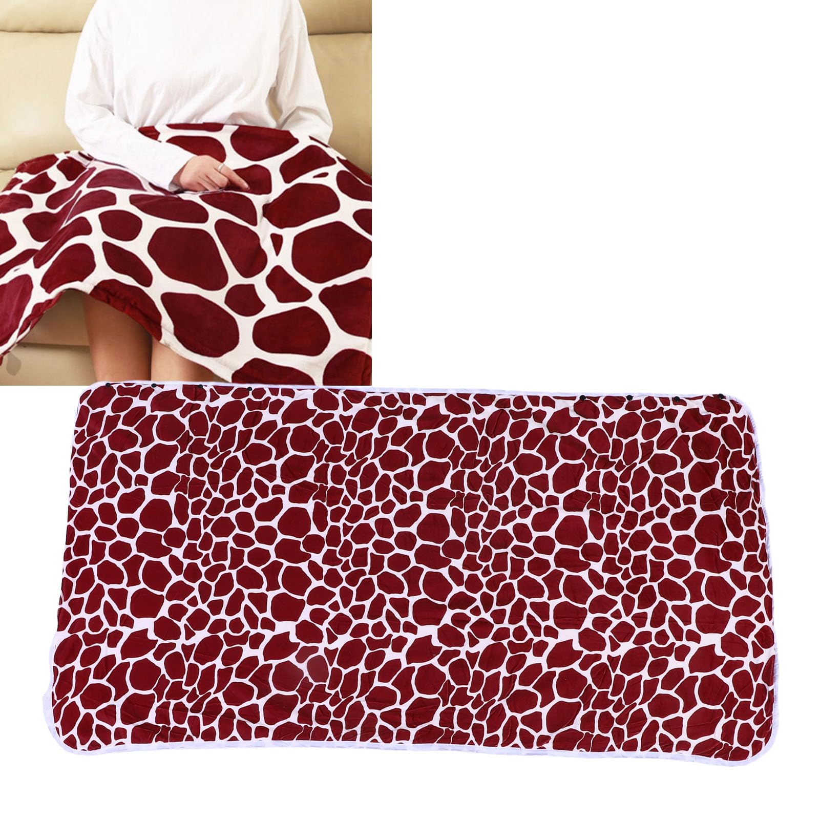 Changor Manta Térmica con Estampado de Jirafa USB, 3 Niveles de Calor, Suave y Acogedora de 59x31,5 Pulgadas