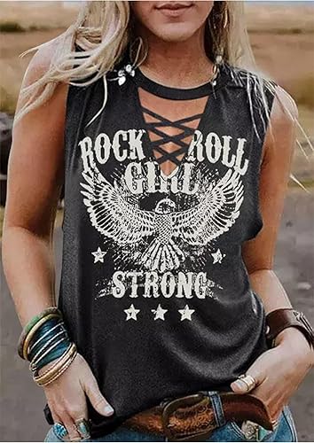 Miniatura 4 de Camisetas sin mangas con cuello en V profundo para mujer, camisetas sin mangas para adolescentes y niñas, sexy, casual, para conciertos, trajes