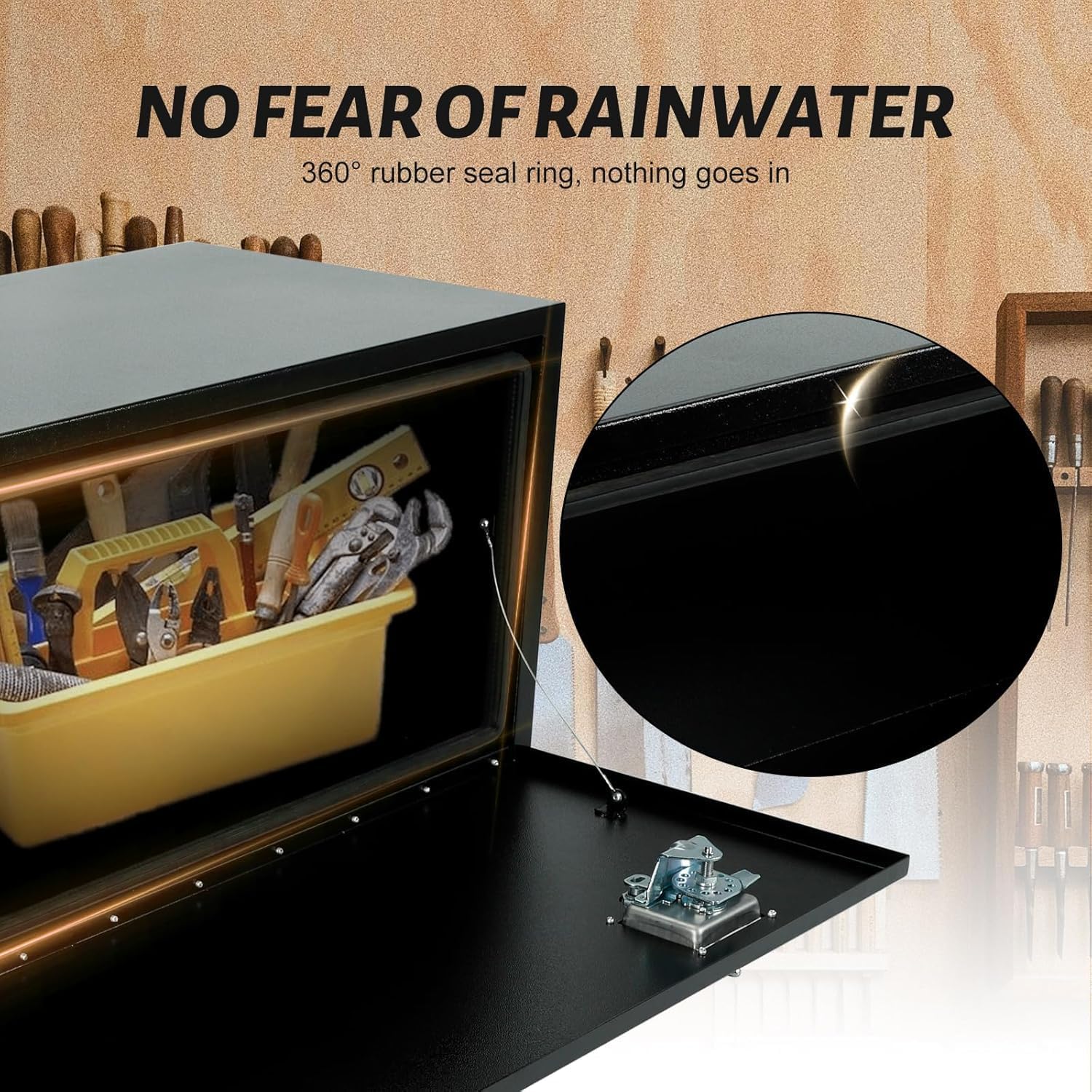 18"x 12"x 14" Underbody Truck Tool Box, 18 Inch Heavy Duty Steel Under Body Toolbox for Pick Up Truck RV, Under Mount Tool Box with T-Handle Lock and Keys, Black (18" x 12" x 14")