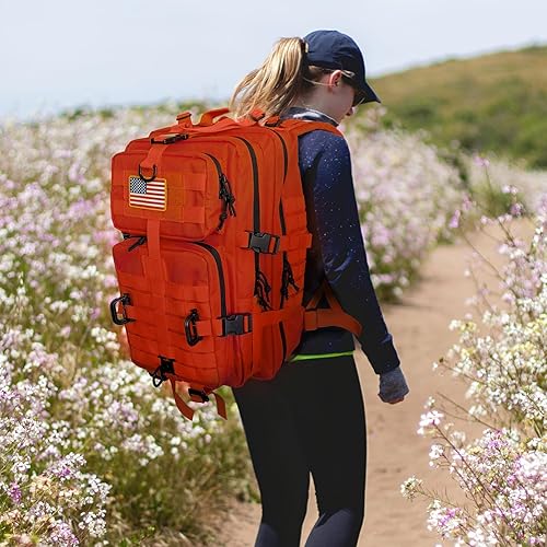 Vista 63 de Mochila táctica militar para campamento de 3 días, equipo de asalto para transportar carga, ligero y modular, Negro