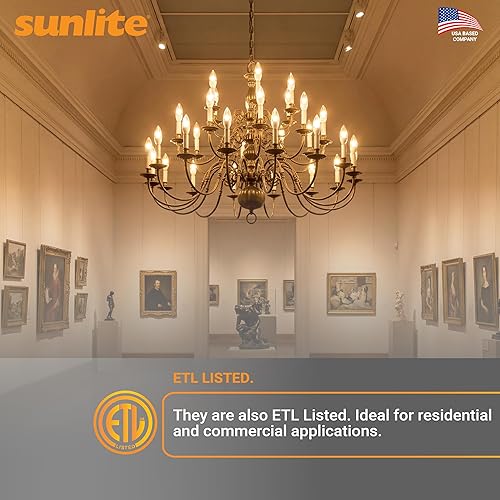 Miniatura 8 de Sunlite Bombilla LED B11 con punta de torpedo esmerilada, 4.5 vatios (equivalente a 40 W) 300 lúmenes, base de candelabro E12, regulable,